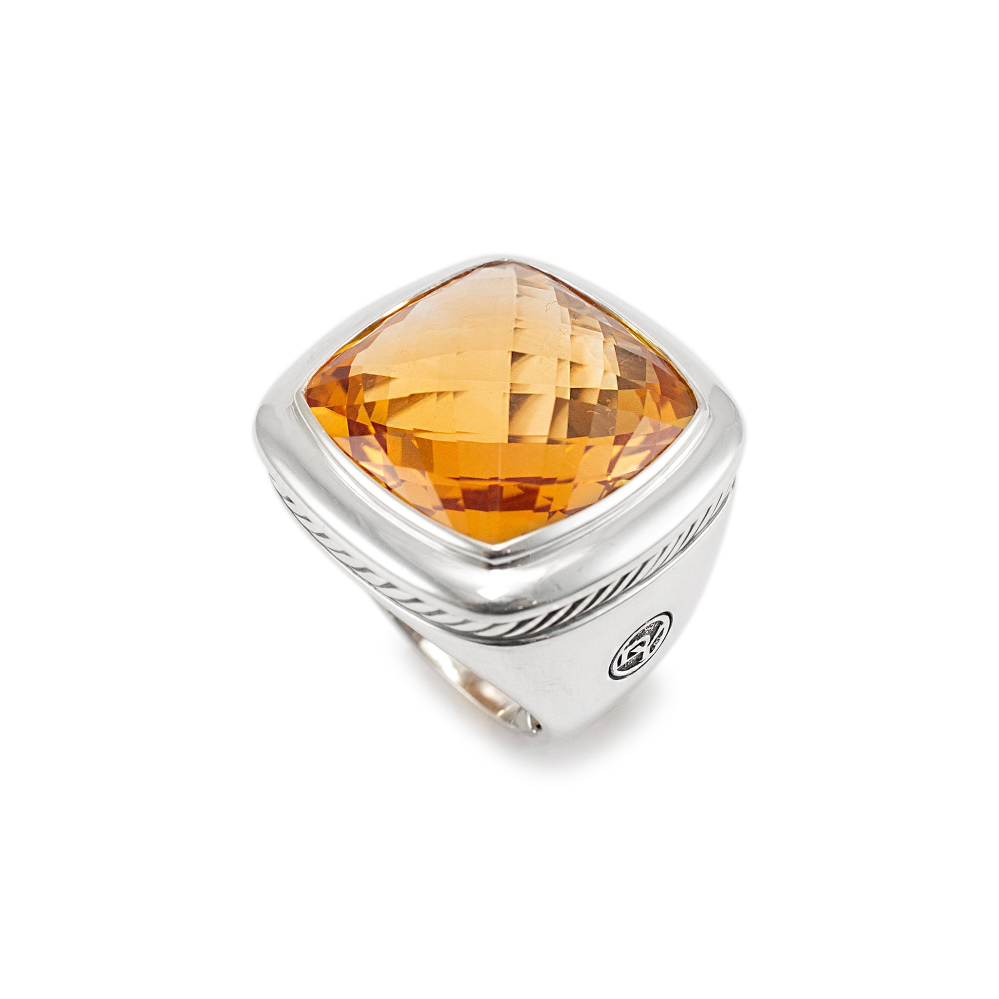 David Yurman 925 Sterling Silver Citrine Albion Cocktail Ring