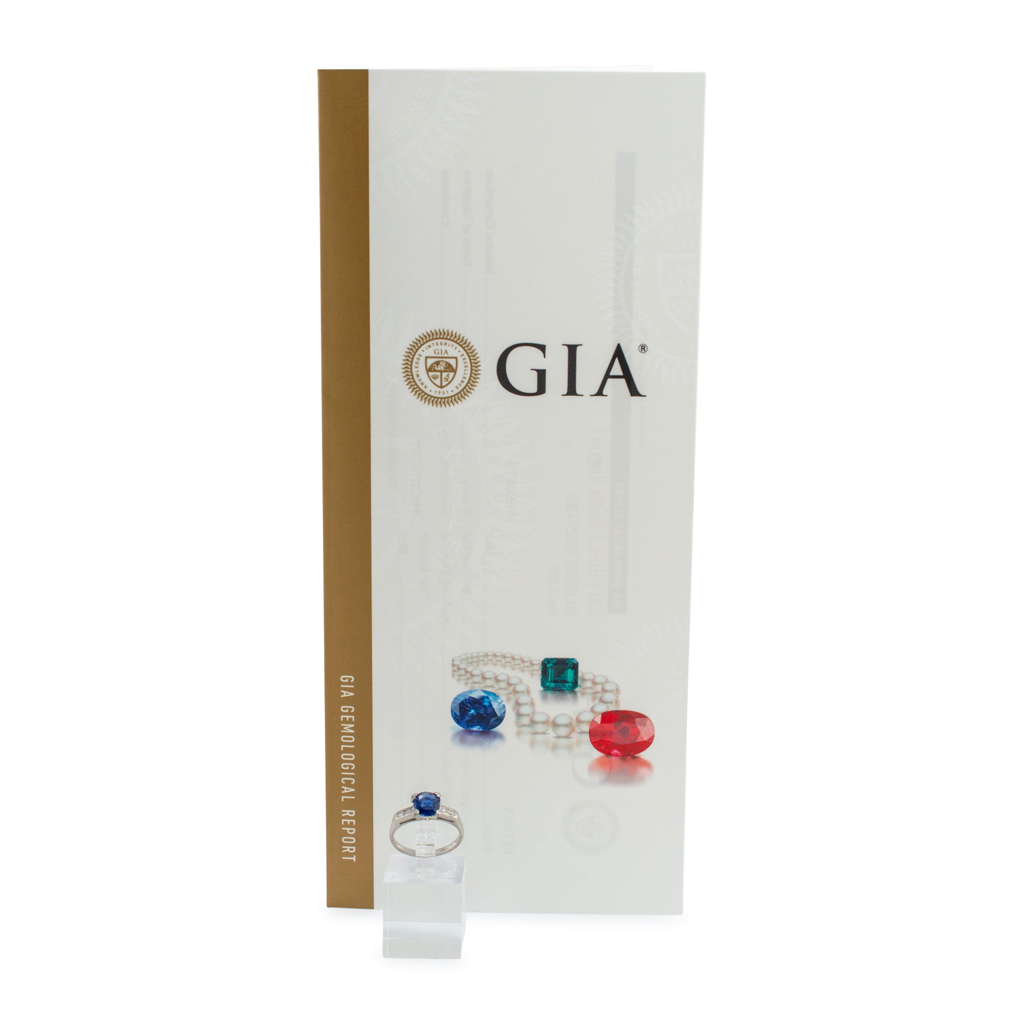 Vintage Platinum GIA Cambodia No Heat Sapphire Diamond Cocktail Ring