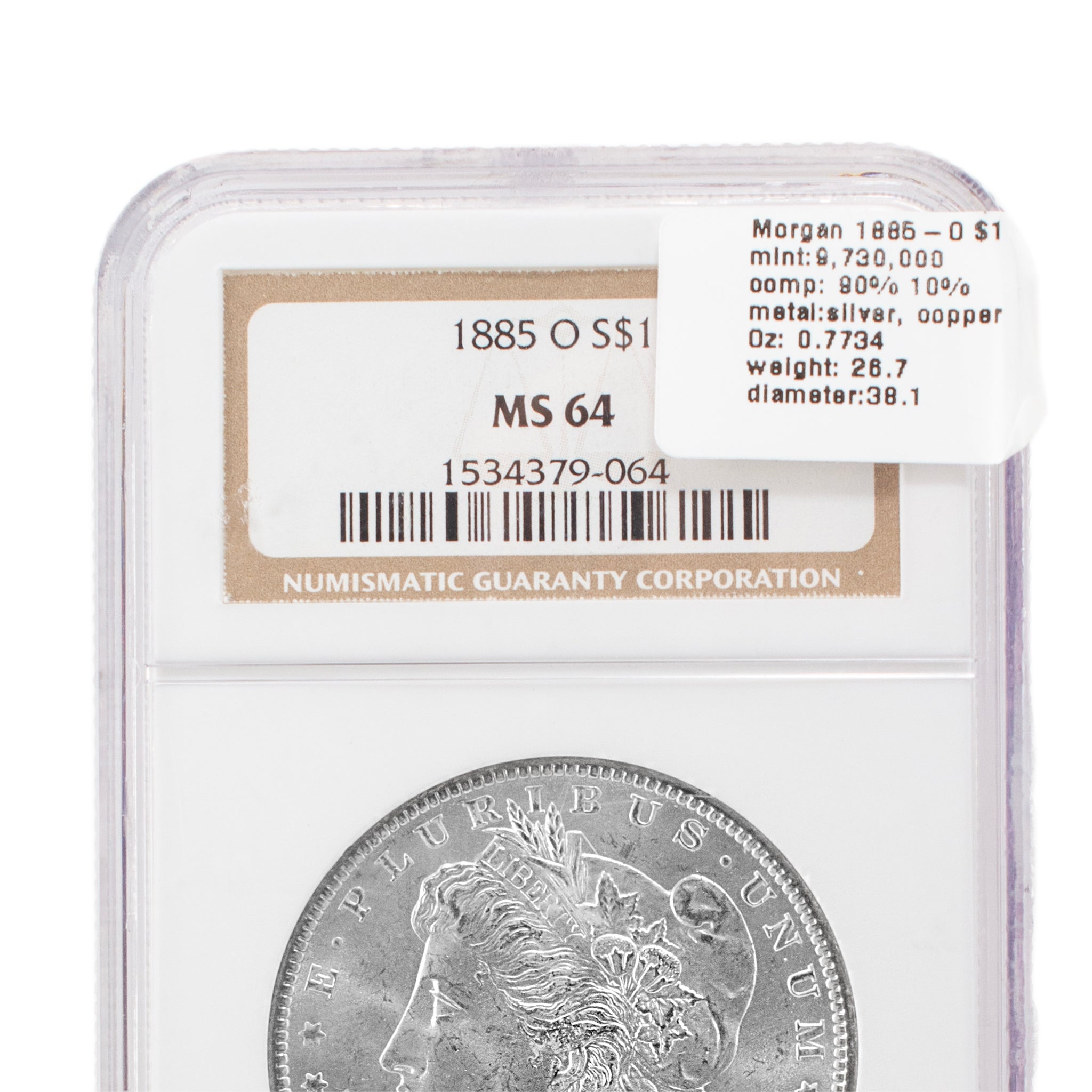 1885-O NGC MS64 Silver $1 Morgan Coin