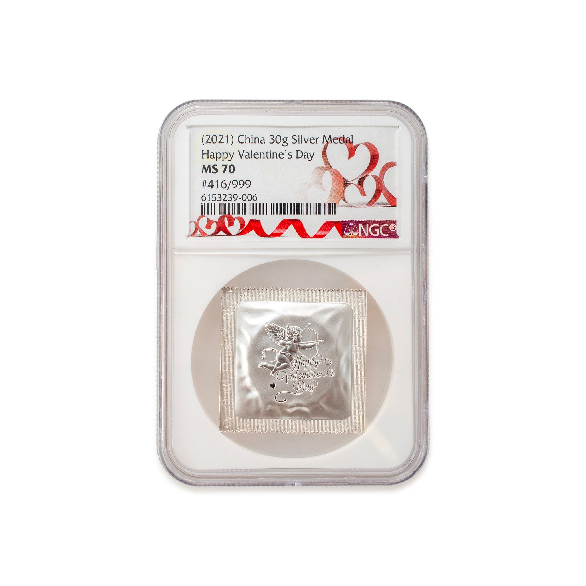 2021 NGC MS70 Silver & Copper China Happy Valentines Medal Set of 3