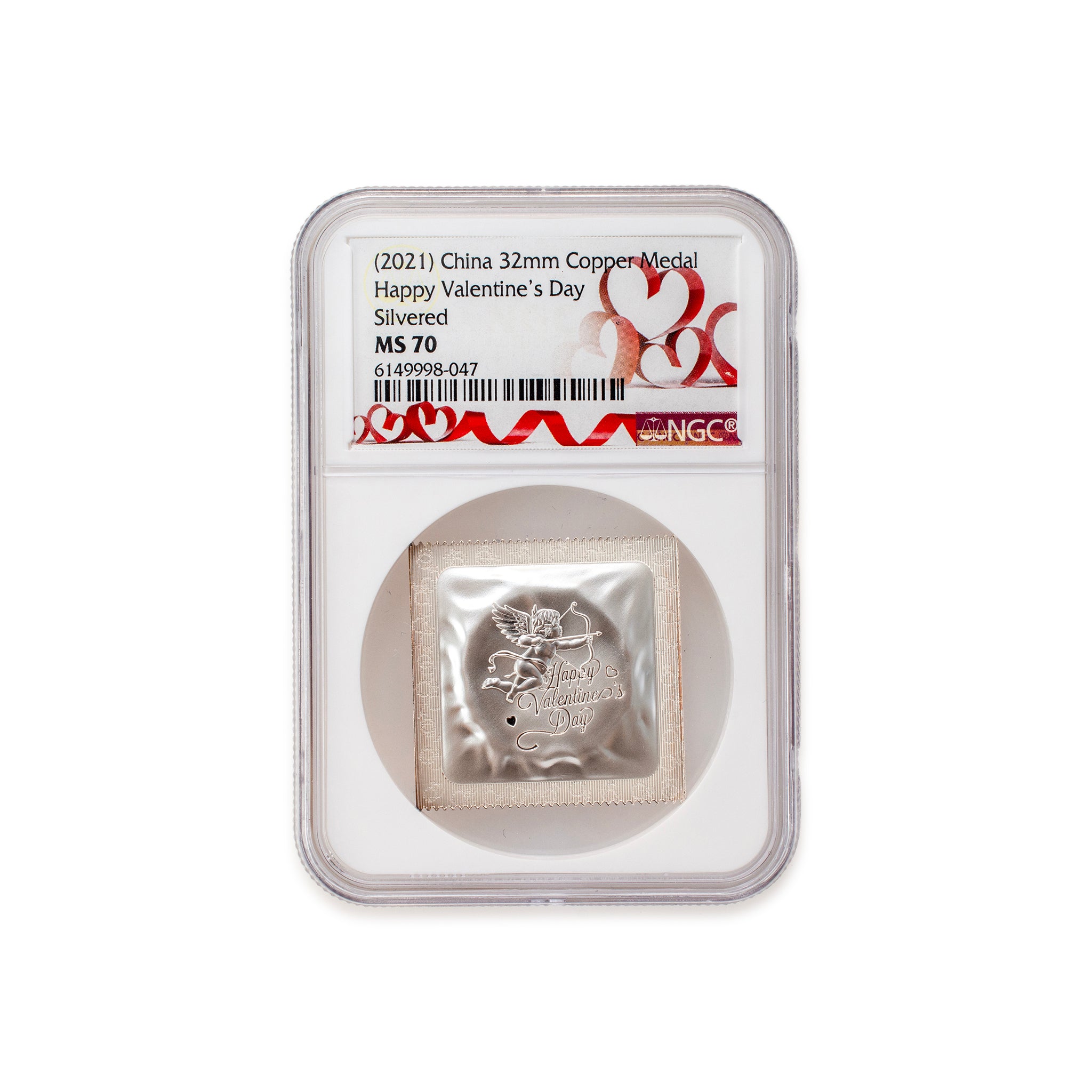 2021 NGC MS70 Silver & Copper China Happy Valentines Medal Set of 3