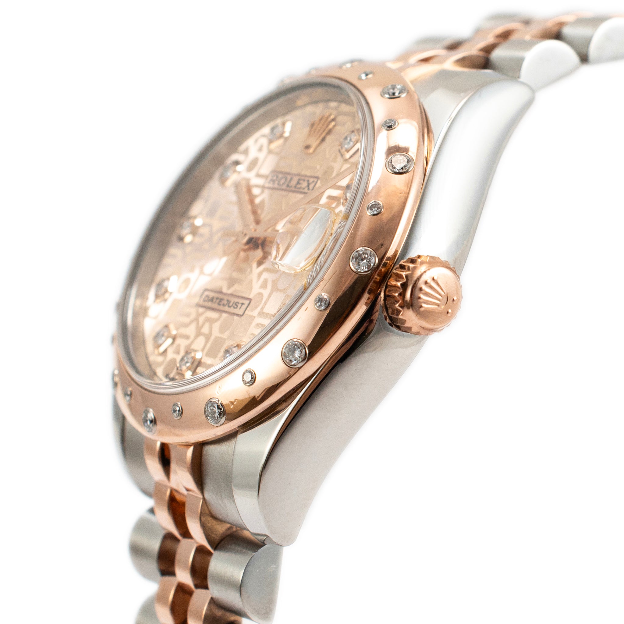 Rolex Datejust 31MM 178341 Domed Diamond Jubilee Rose Gold Stainless Steel Watch