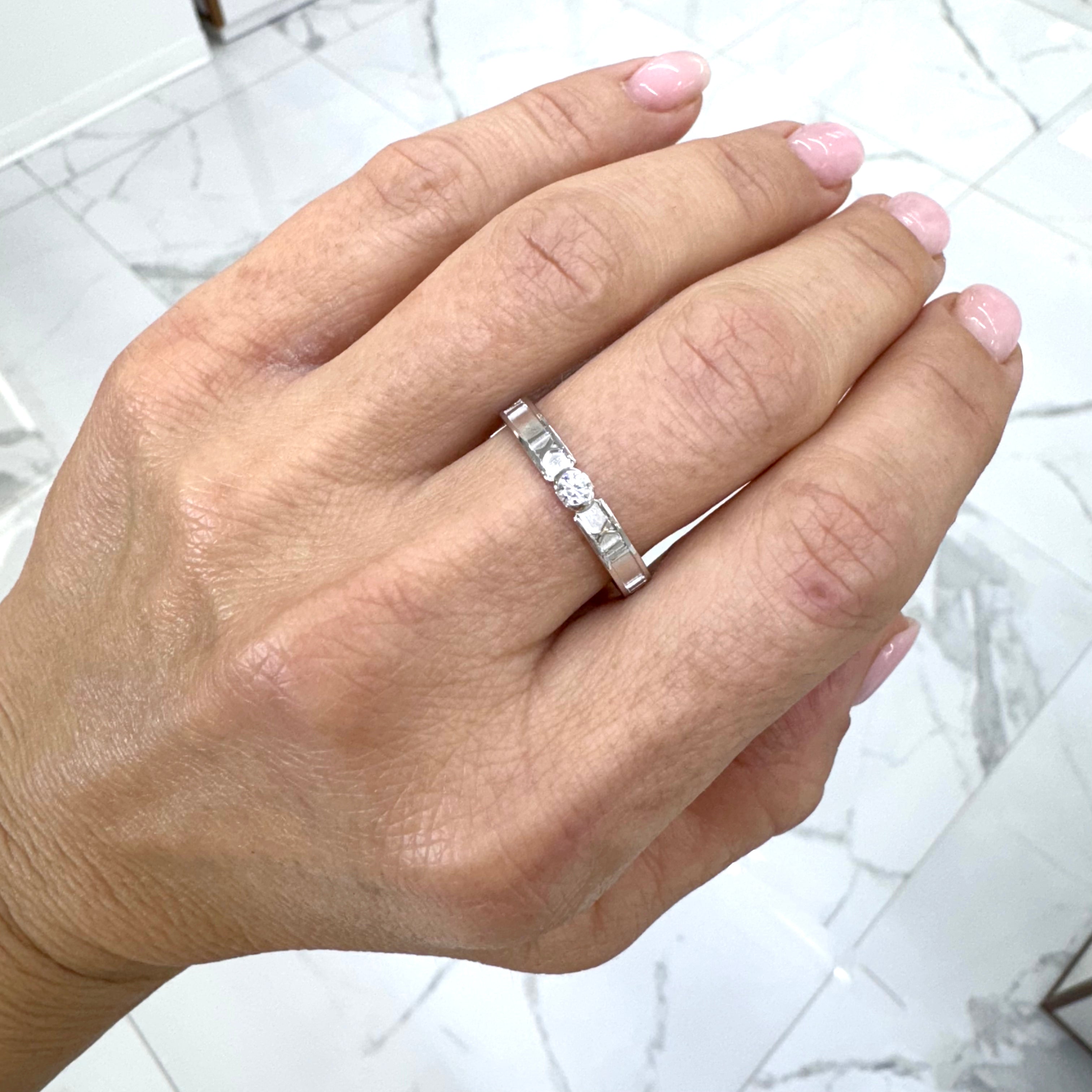 Tiffany & Co. 18K White Gold Atlas Diamond Band Ring