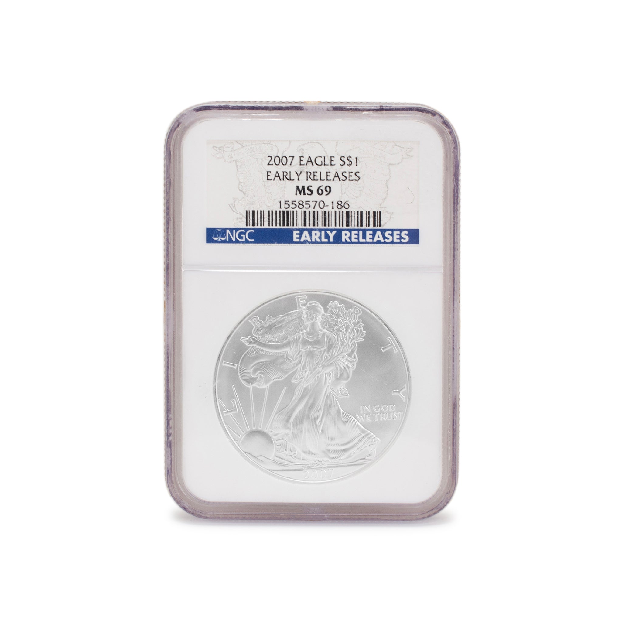 2007 1 Oz NGC MS 69 1$ Fine Silver Early Releases American Eagle Liberty Coin