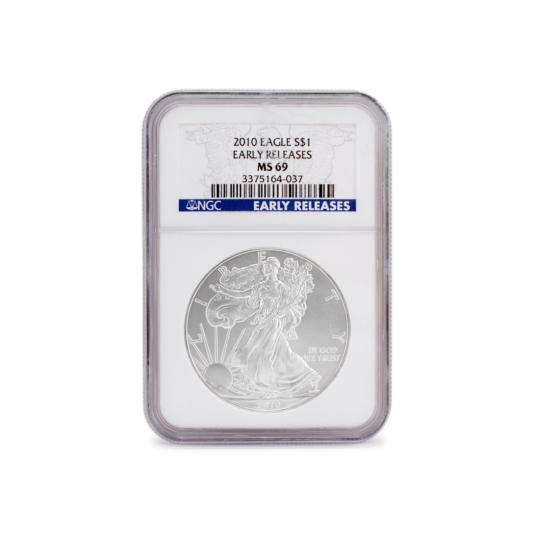 2010 1 Oz NGC MS 69 1$ Fine 999 Silver American Eagle Liberty Coin