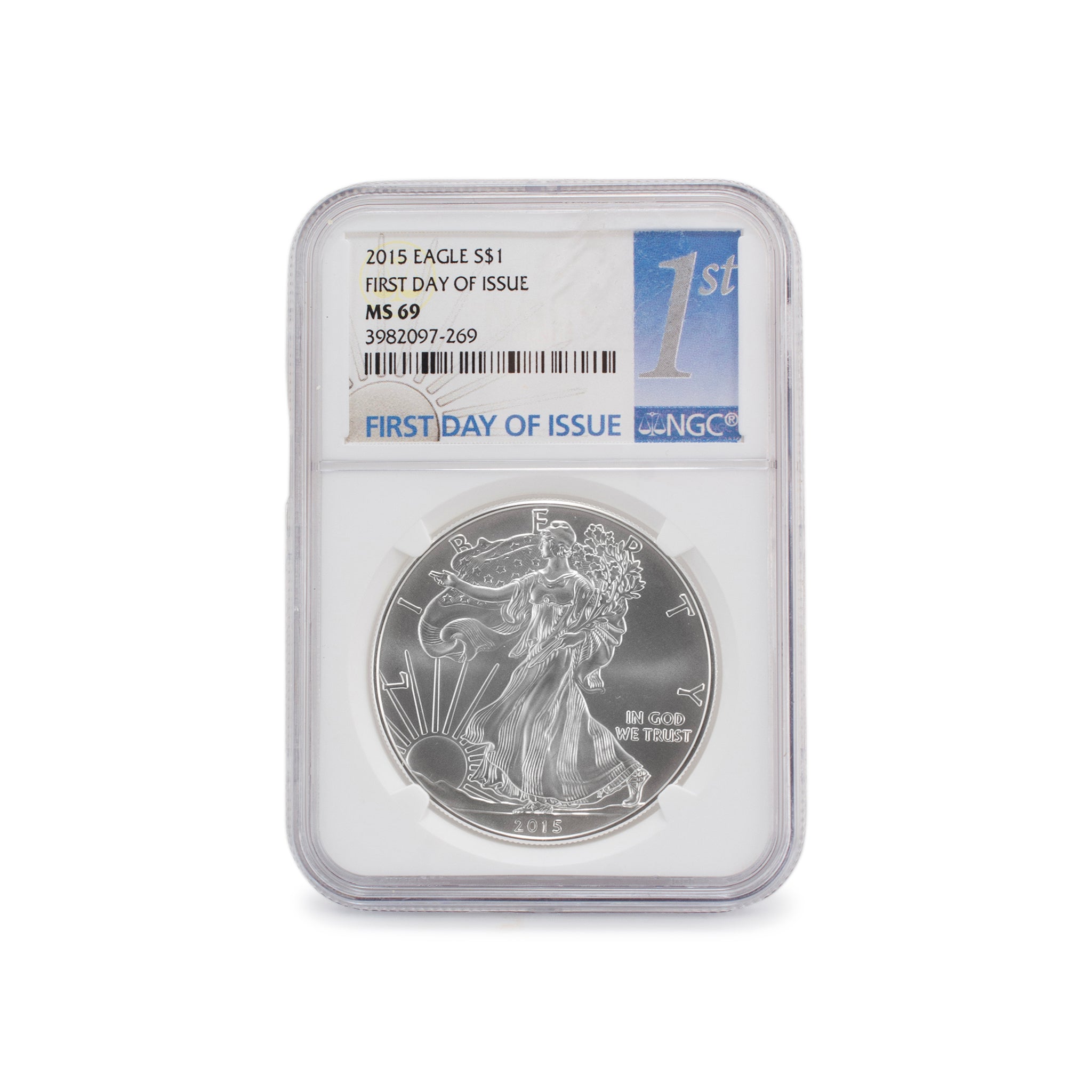 2015 1 Oz NGC MS 69 1$ Fine 999 Silver American Eagle Liberty Coin