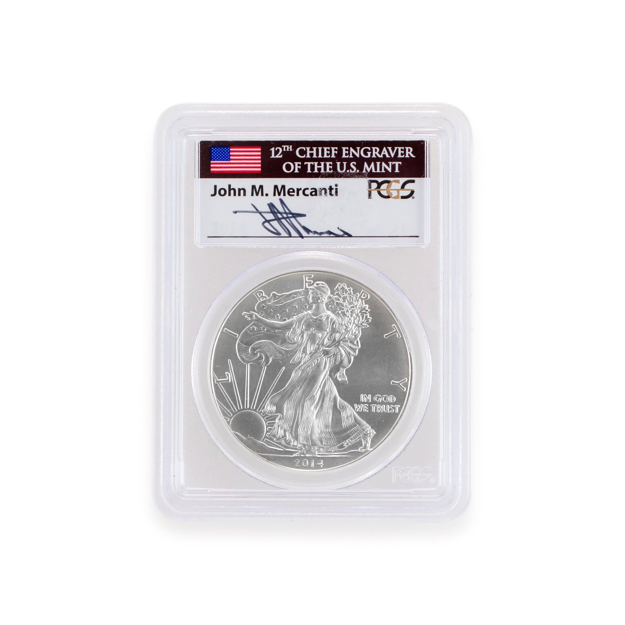 2014 PCGS MS70 First Strike 1OZ 999 Silver $1 American Eagle Liberty Coin