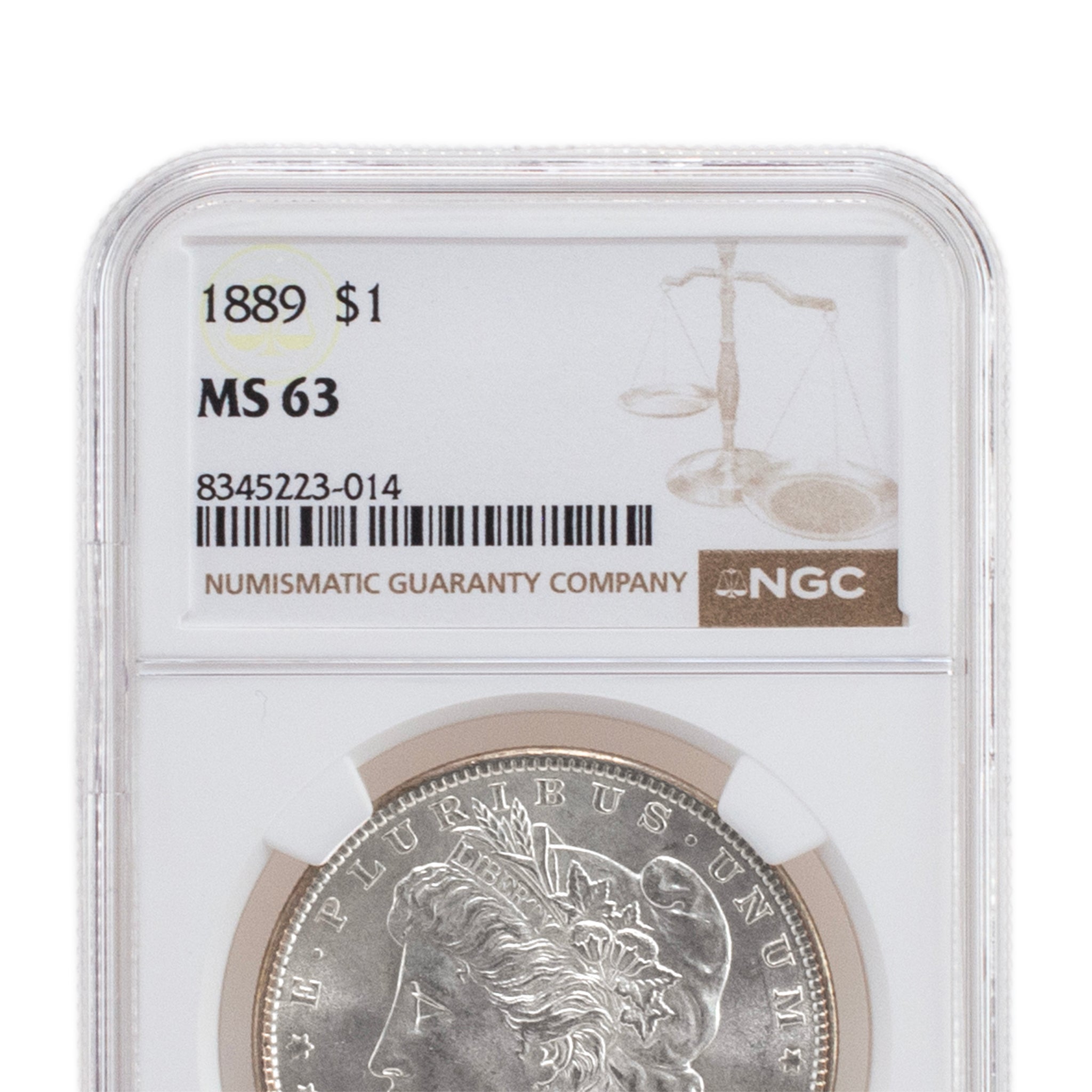 1889 NGC MS63 Silver $1 Morgan Coin