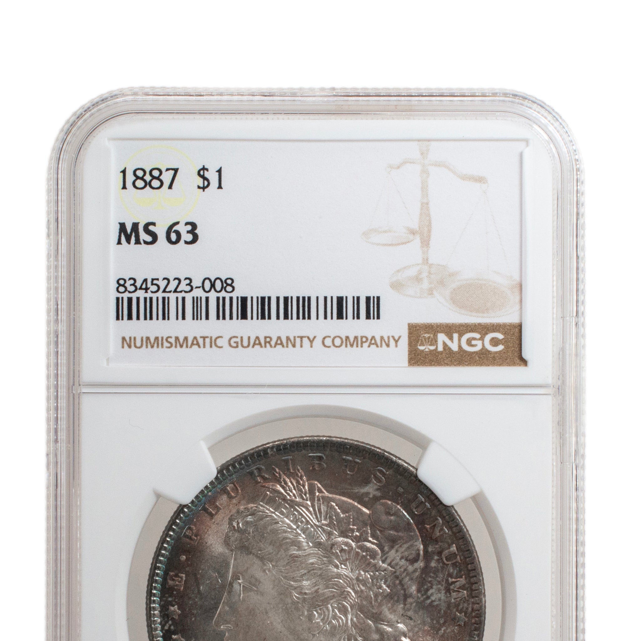 1887 NGC MS63 Silver $1 Morgan Coin