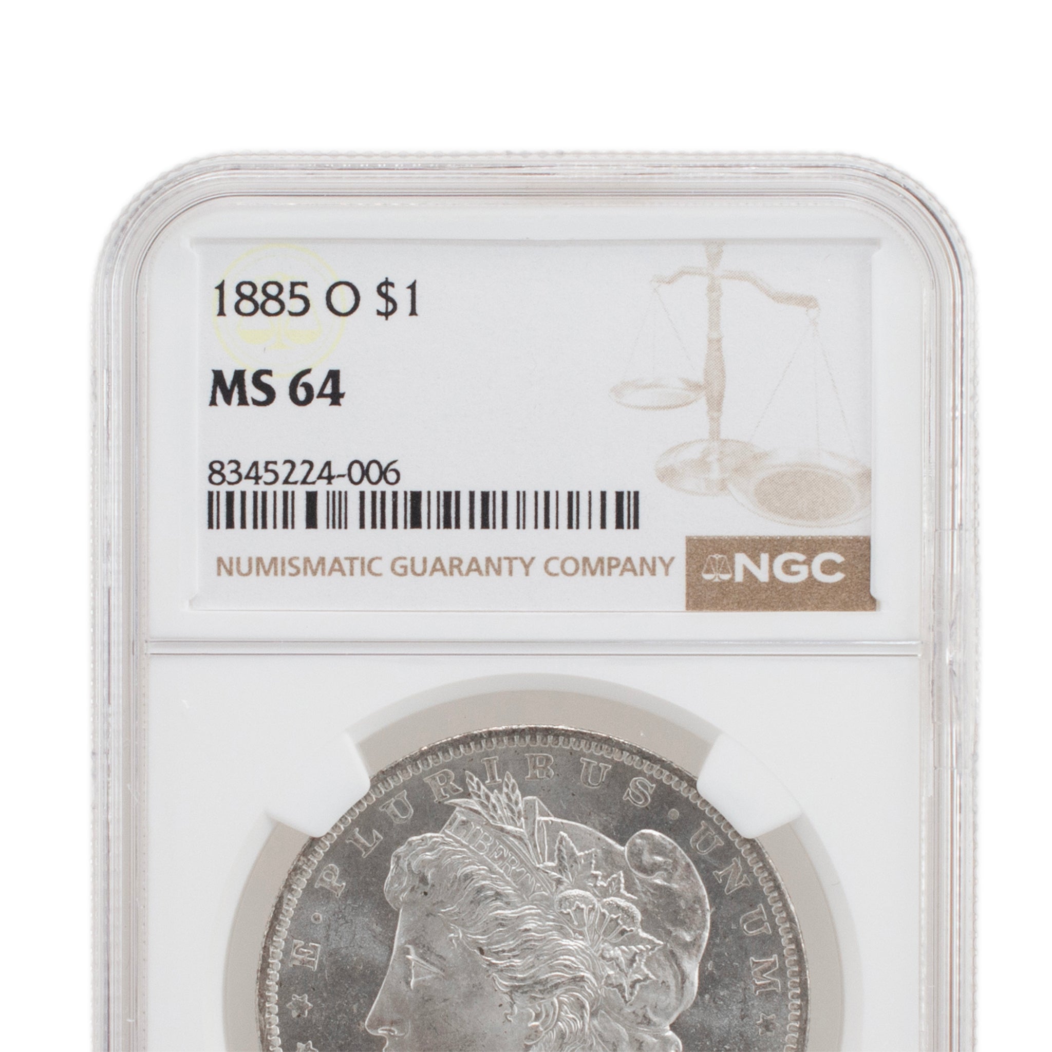 1885 - O NGC MS64 Silver $1 Morgan Coin