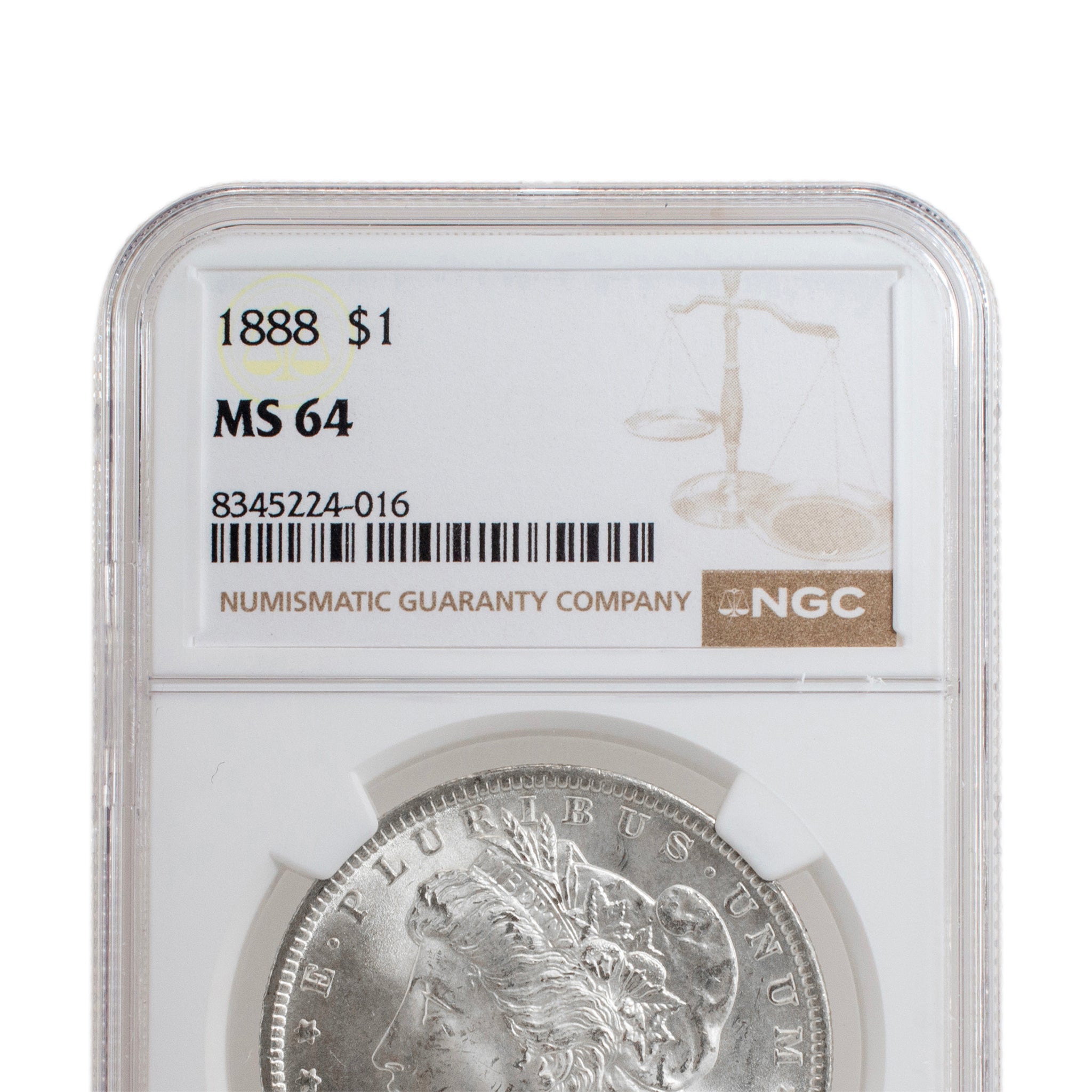 1888 NGC MS64 Silver $1 Morgan Coin