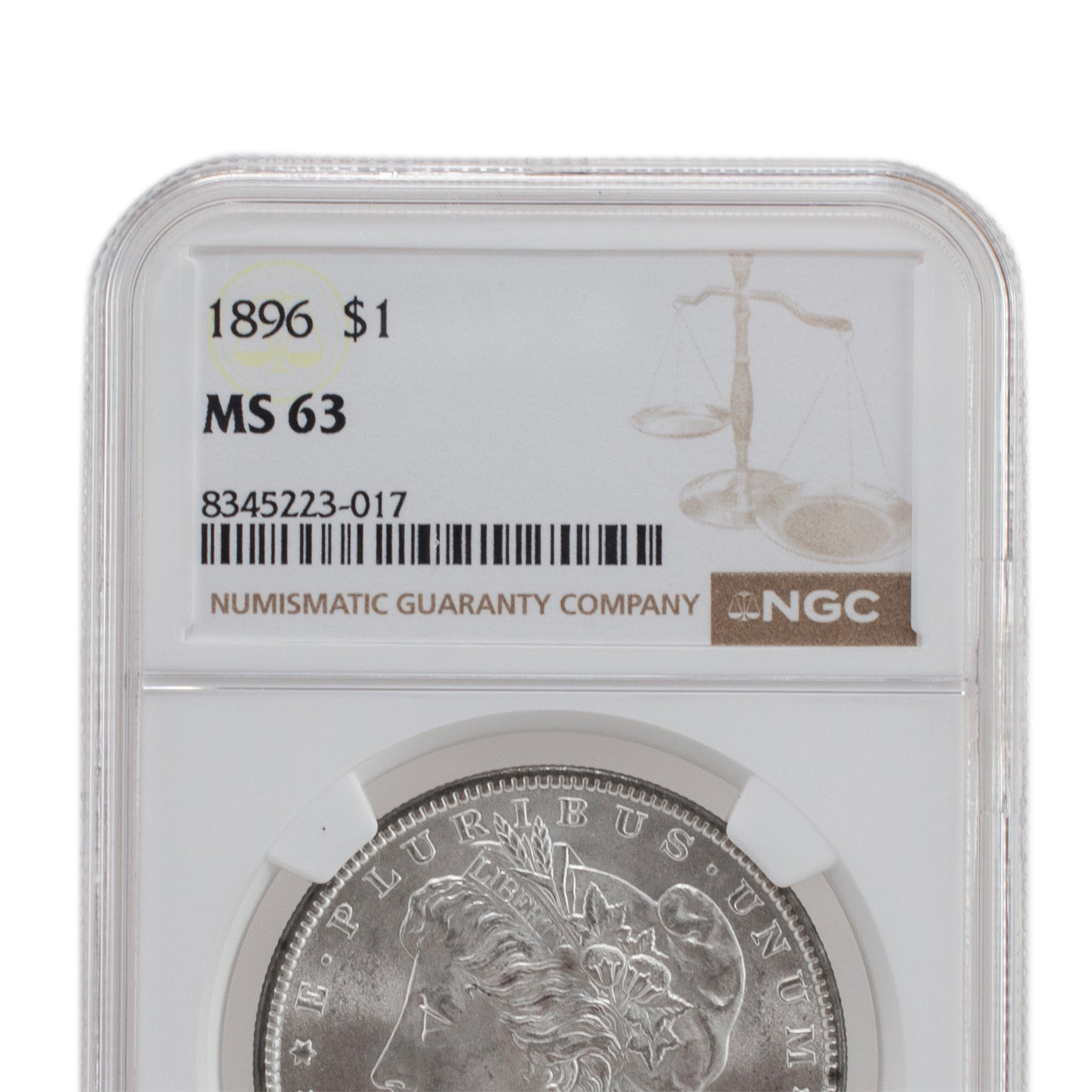 1896 NGC MS63 Silver $1 Morgan Coin