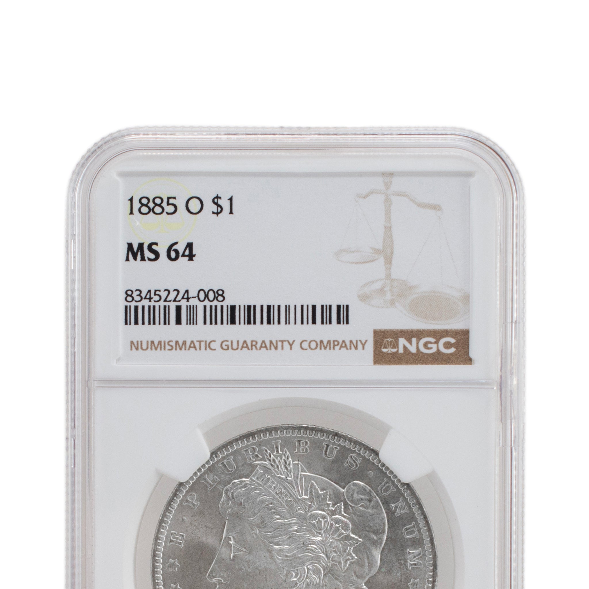 1885 - O NGC MS64 Silver $1 Morgan Coin