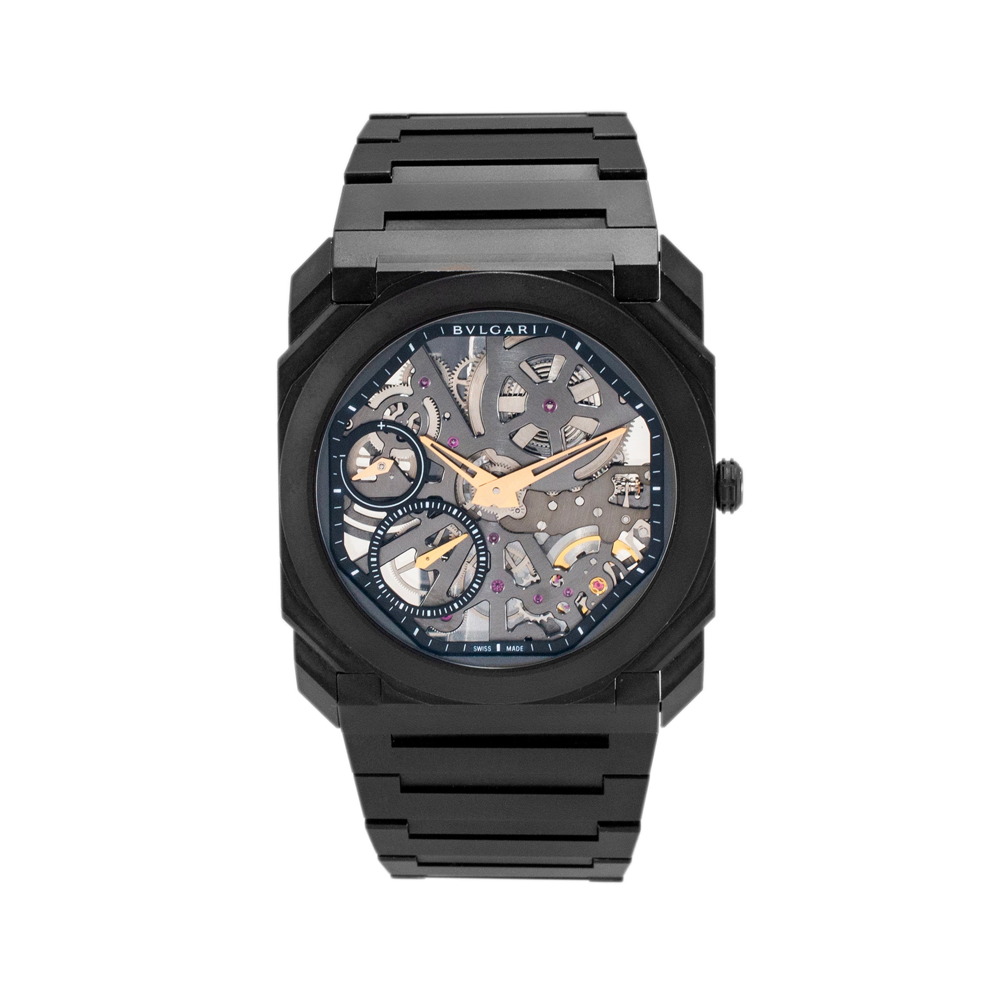 2021 Bvlgari Octo Finissimo 40MM 103010 Titanium Black Ceramic Skeleton Watch