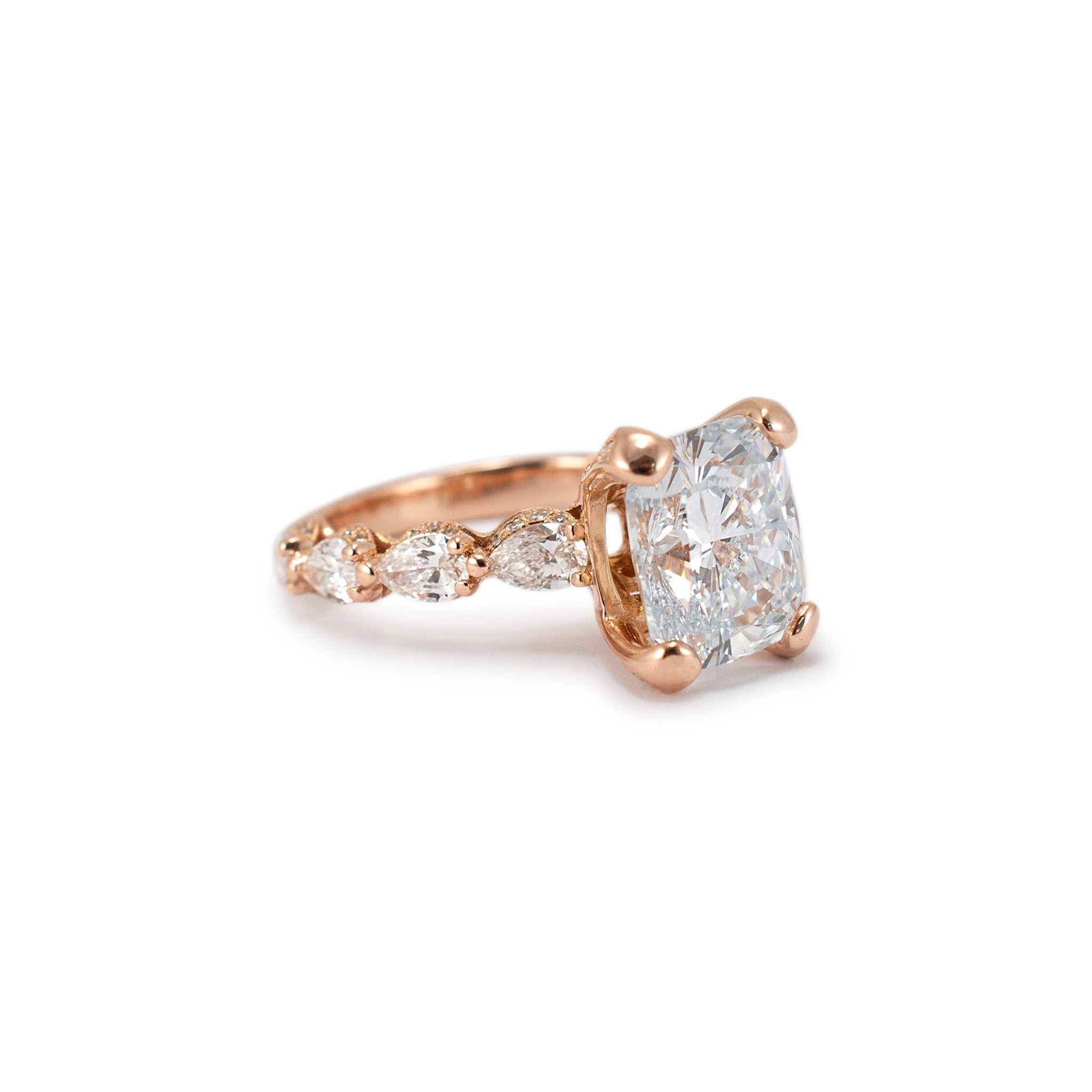Tacori 18K Rose Gold Lab Grown Cushion Cut Halo Accented Diamond Engagement Ring