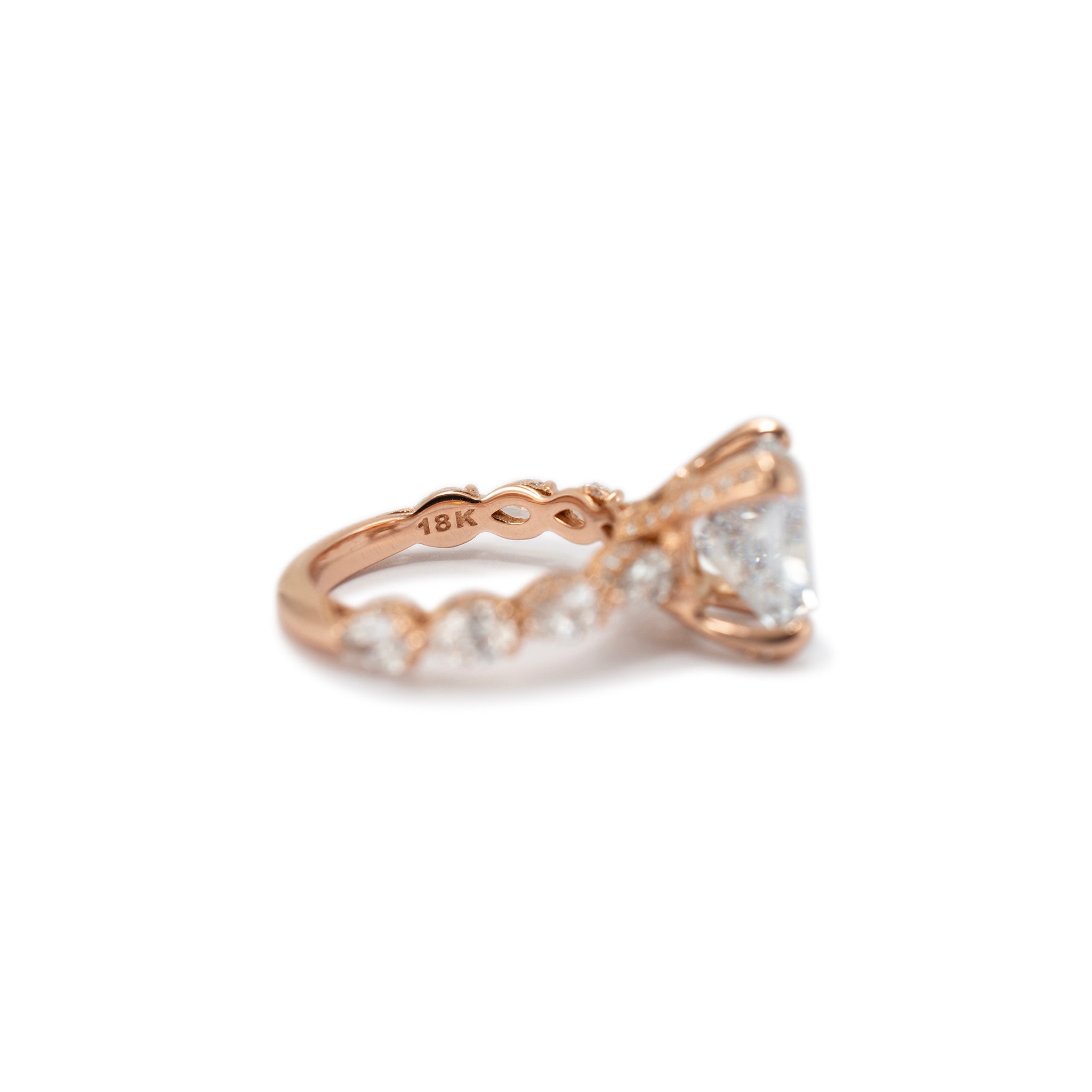 Tacori 18K Rose Gold Lab Grown Cushion Cut Halo Accented Diamond Engagement Ring