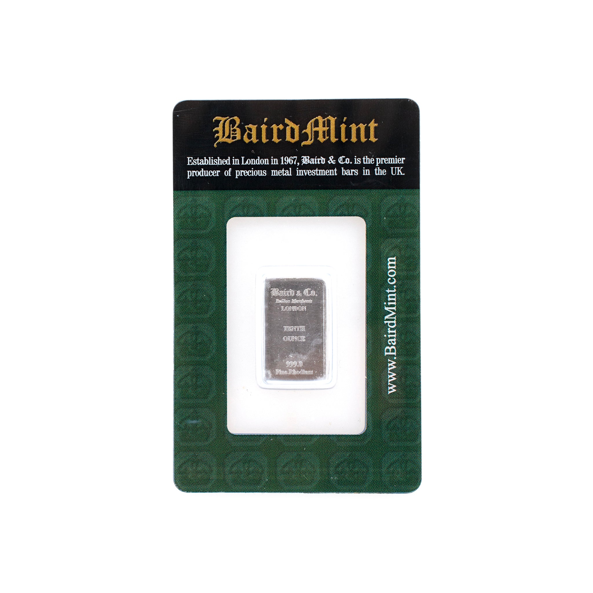 Baird & Co. Mint 1/10 Oz 999 Fine Rhodium Bar