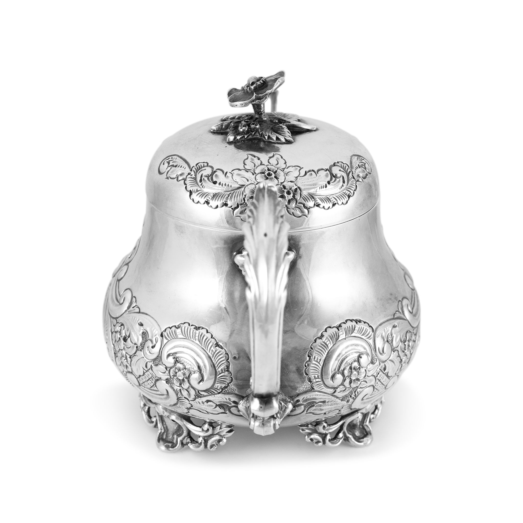Antique J.G Ltd Heavy 925 Sterling Silver Sugar Bowl & Cover Individual Tea Set