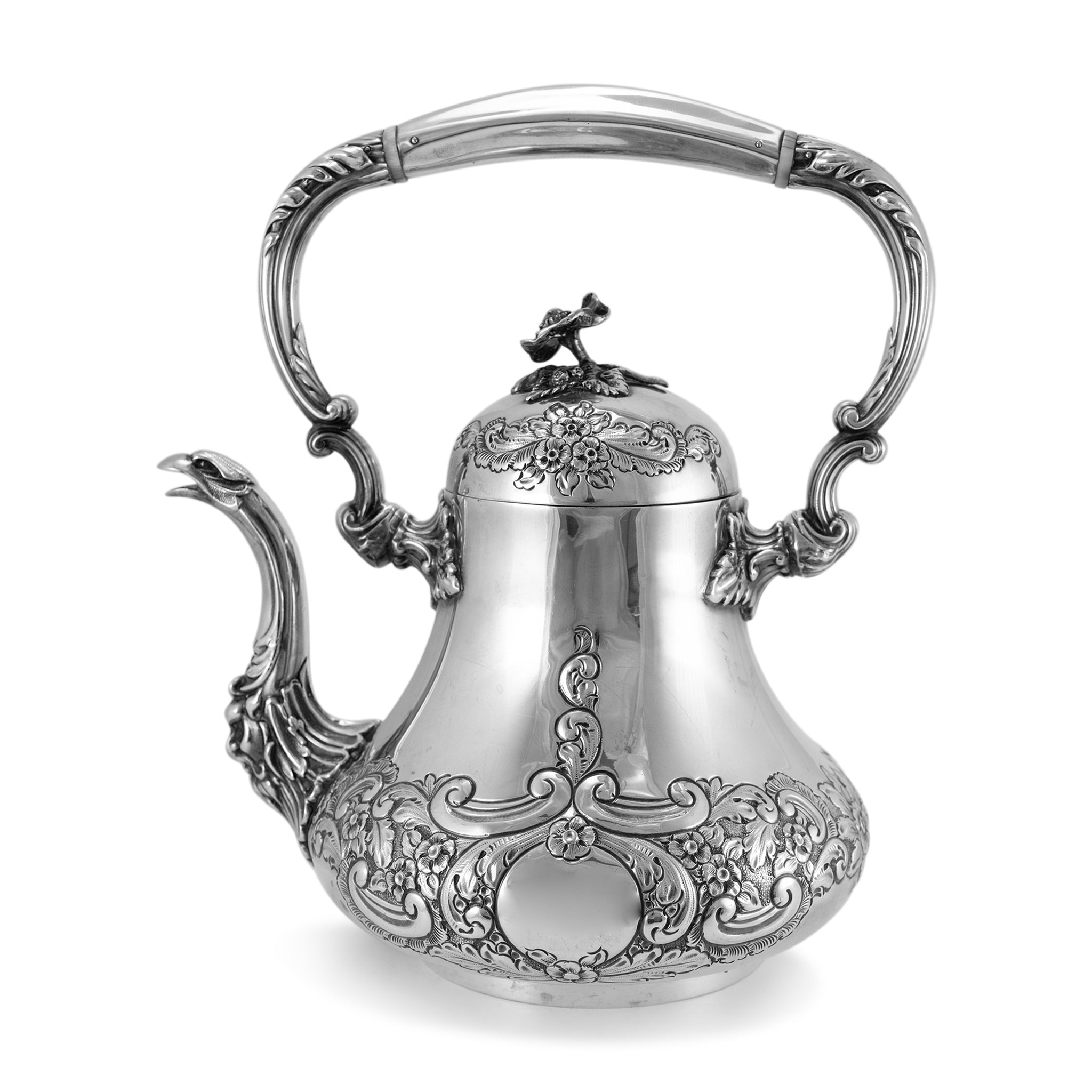Antique J.G Ltd Heavy 925 Sterling Silver Tea Hand Chase Tea Pot
