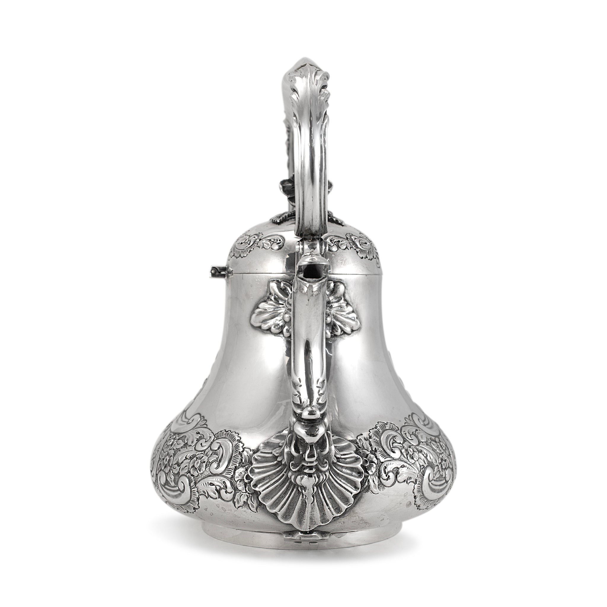 Antique J.G Ltd Heavy 925 Sterling Silver Tea Hand Chase Tea Pot
