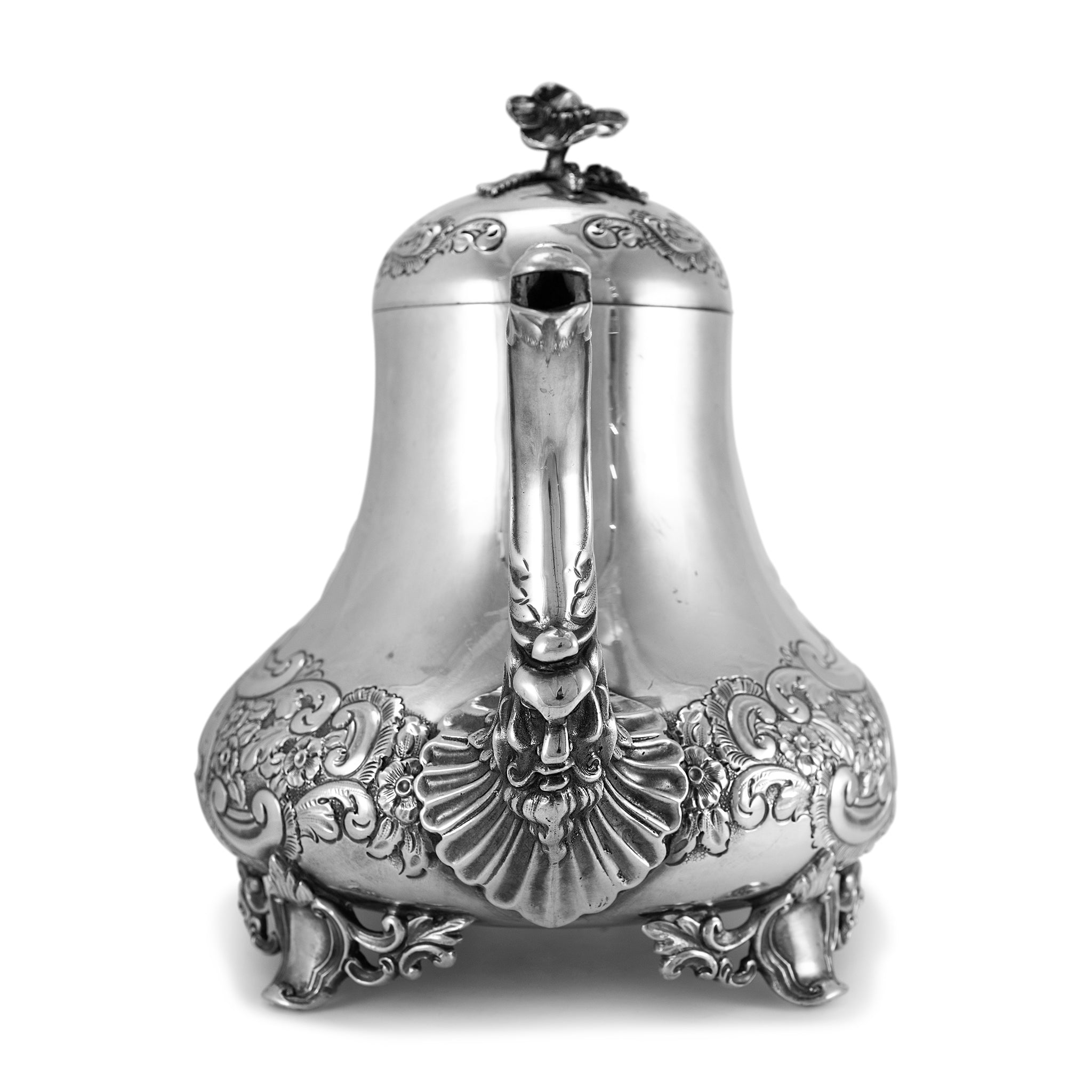 Antique J.G Ltd Heavy 925 Sterling Silver a Teapot With Hinged Cover