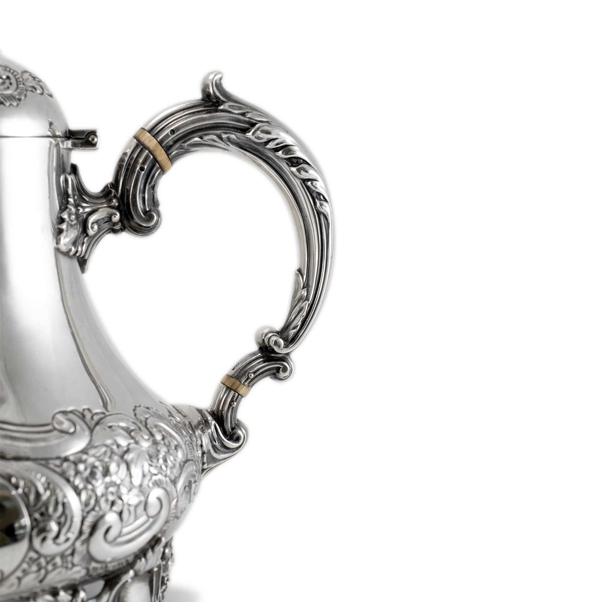 Antique J.G Ltd Heavy 925 Sterling Silver a Teapot With Hinged Cover