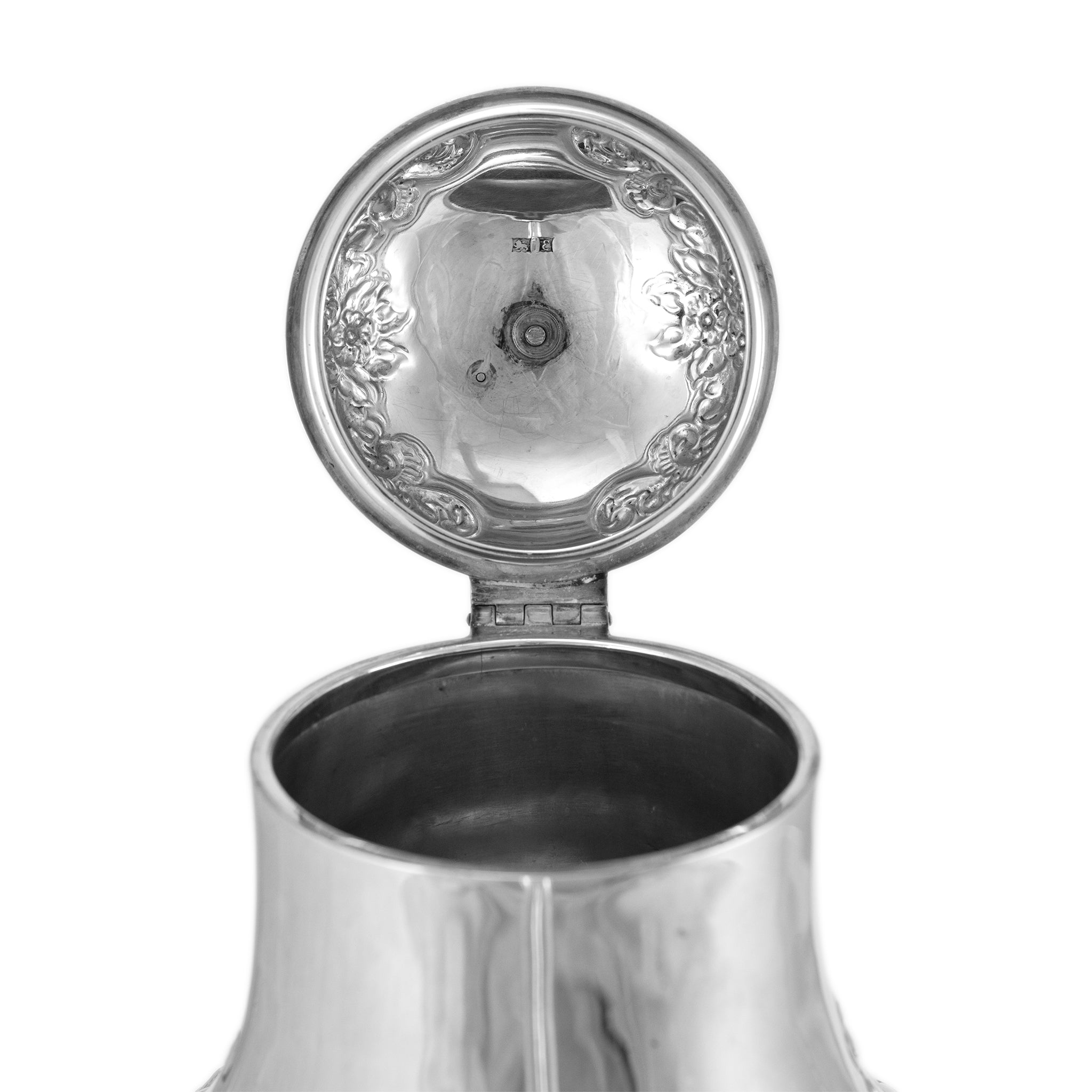 Antique J.G Ltd Heavy 925 Sterling Silver a Teapot With Hinged Cover