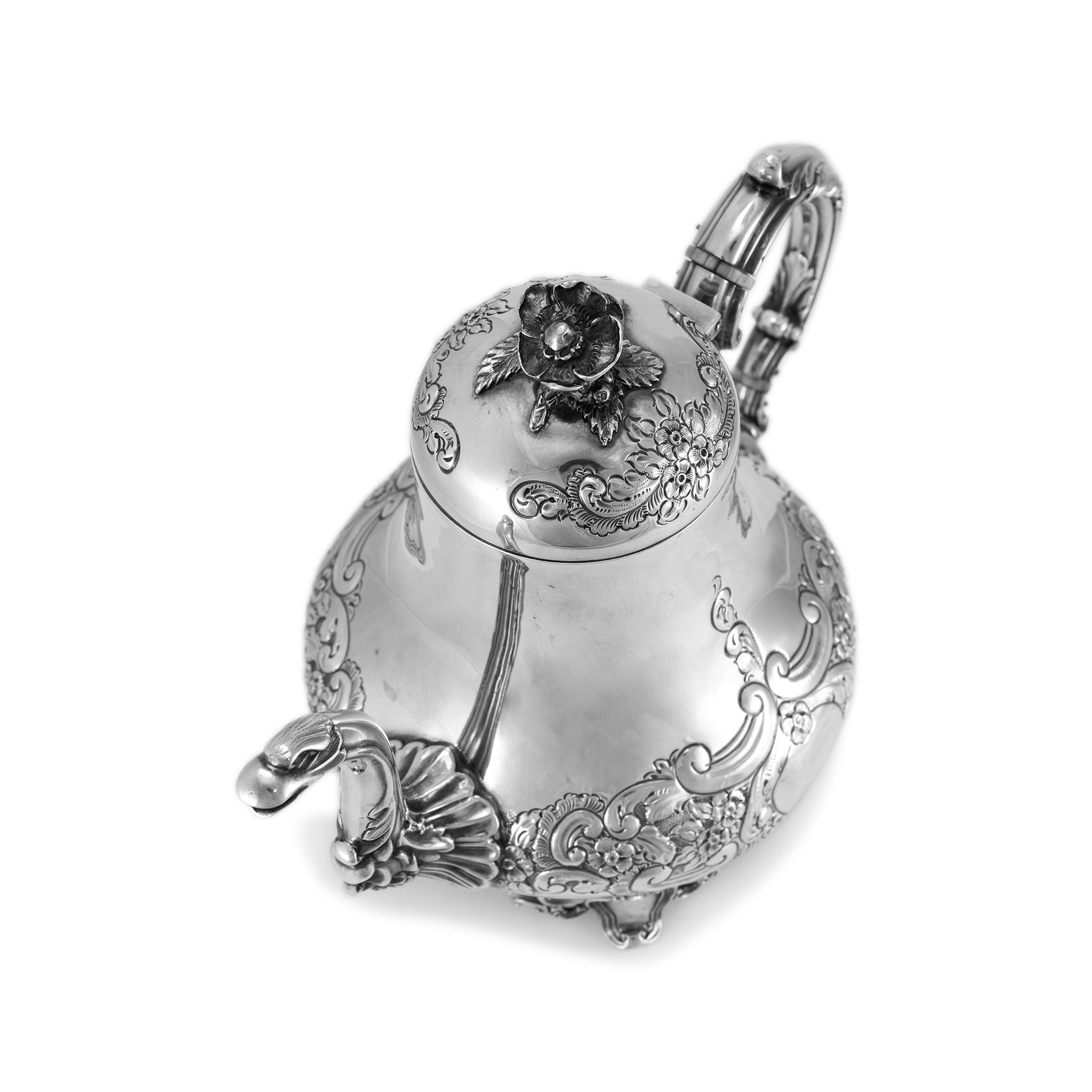 Antique J.G Ltd Heavy 925 Sterling Silver a Teapot With Hinged Cover