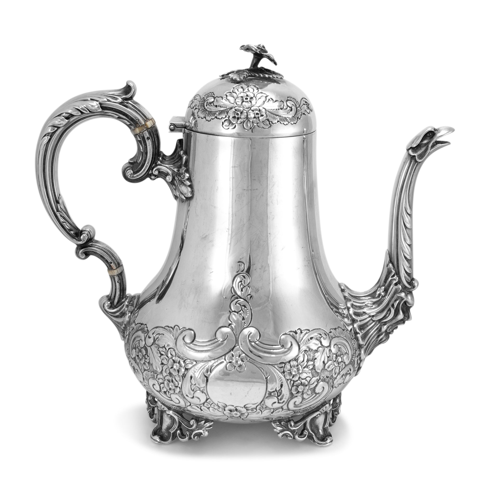 Antique J.G Ltd Heavy 925 Sterling Silver Hot Water Kettle With Hinged Cover