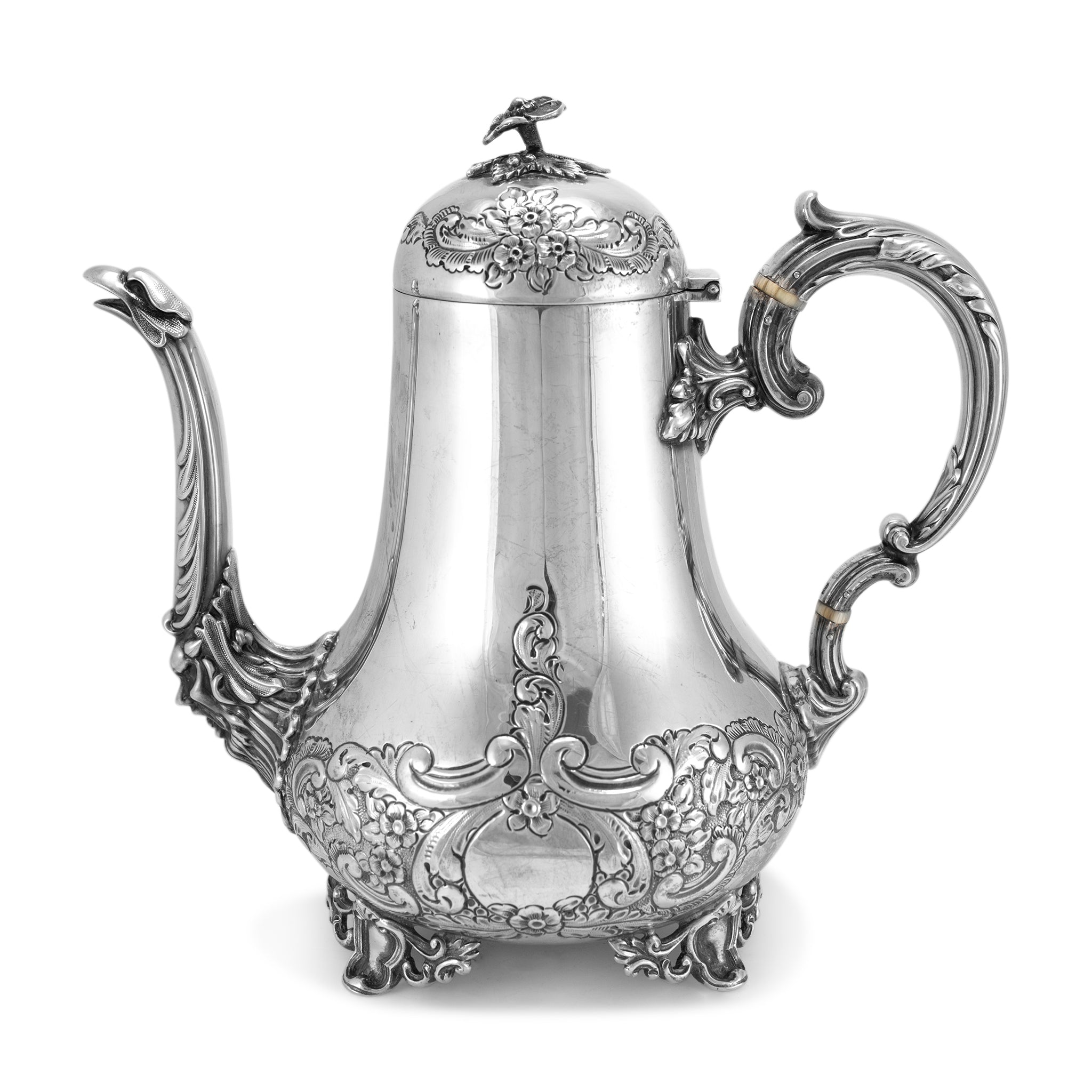 Antique J.G Ltd Heavy 925 Sterling Silver Hot Water Kettle With Hinged Cover