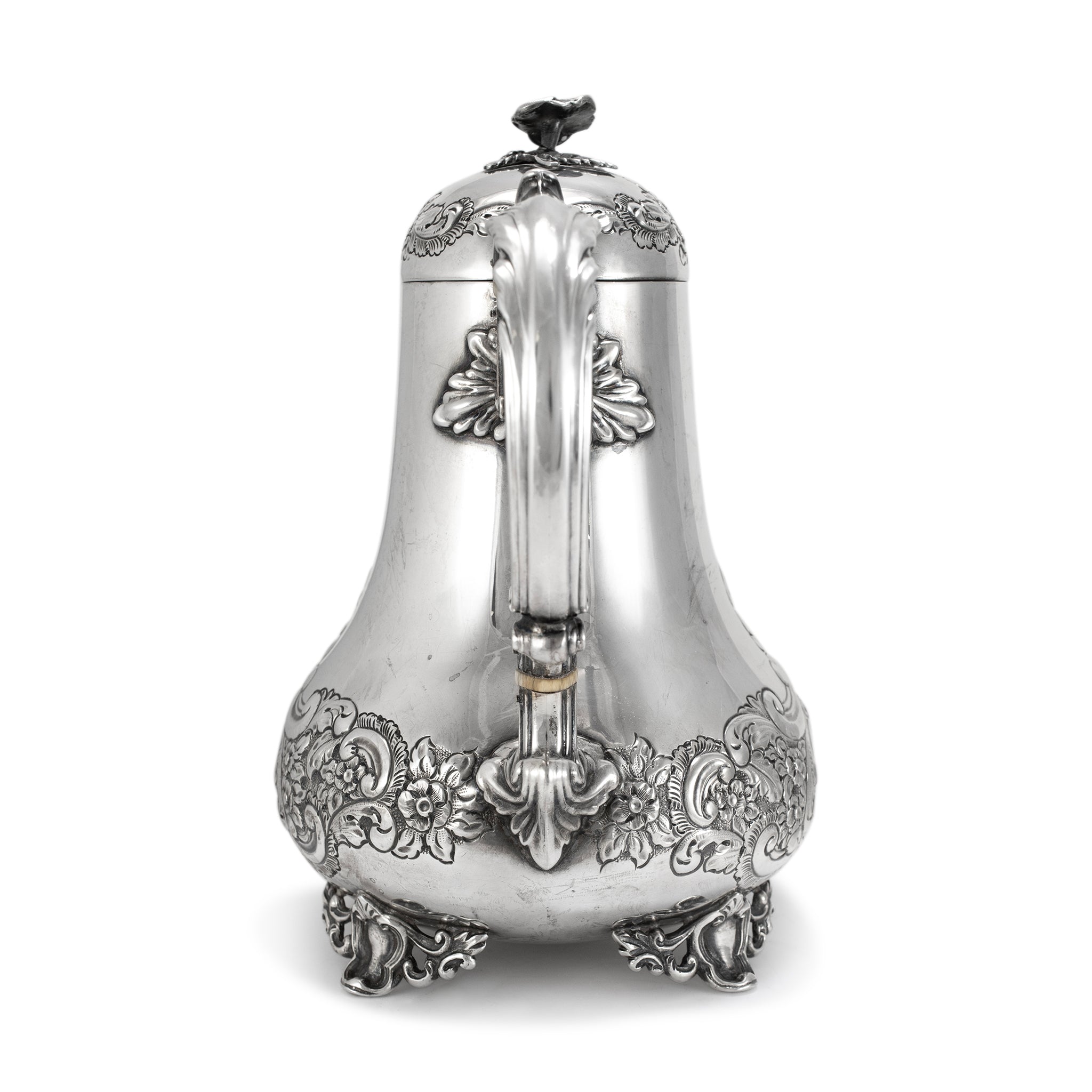 Antique J.G Ltd Heavy 925 Sterling Silver Hot Water Kettle With Hinged Cover