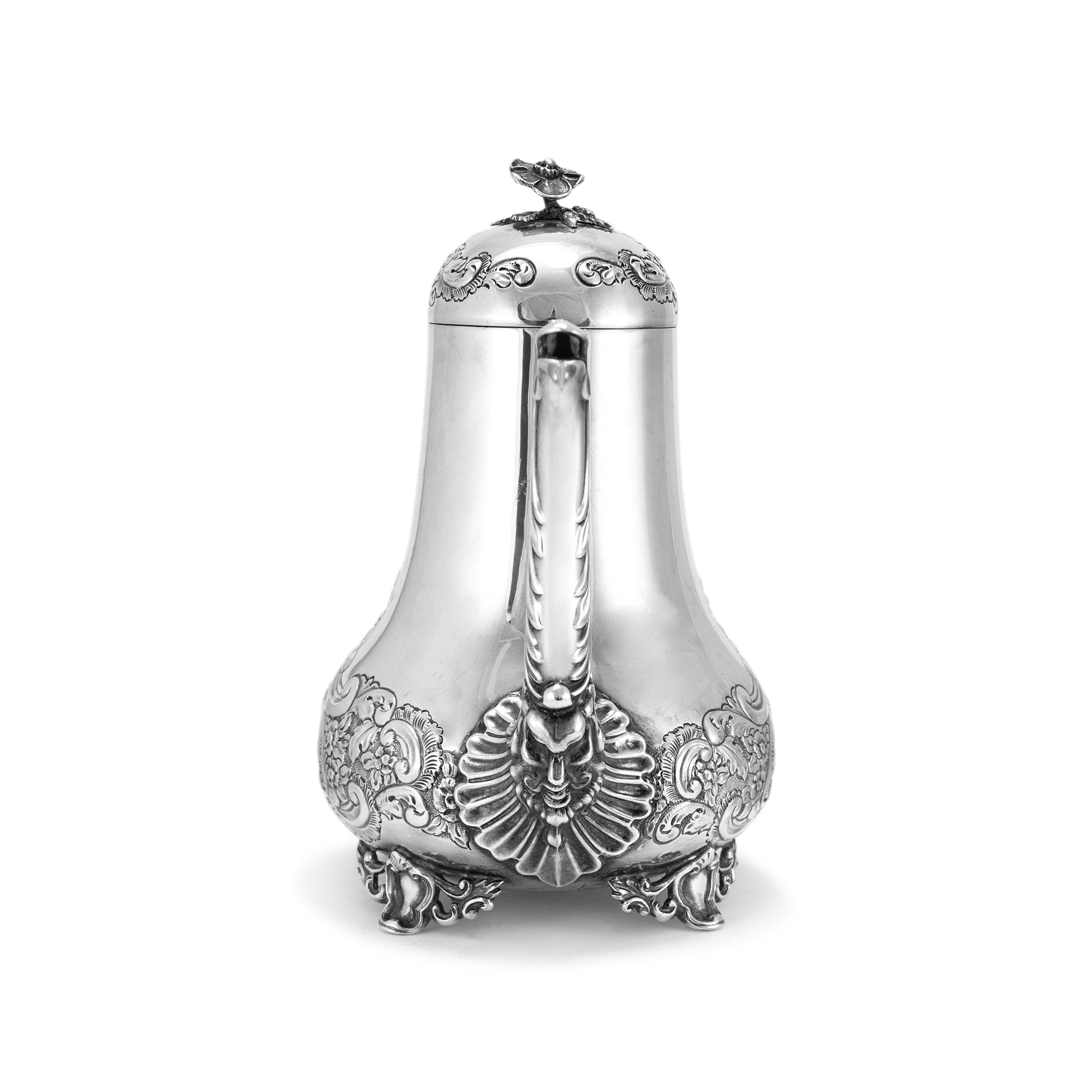 Antique J.G Ltd Heavy 925 Sterling Silver Hot Water Kettle With Hinged Cover