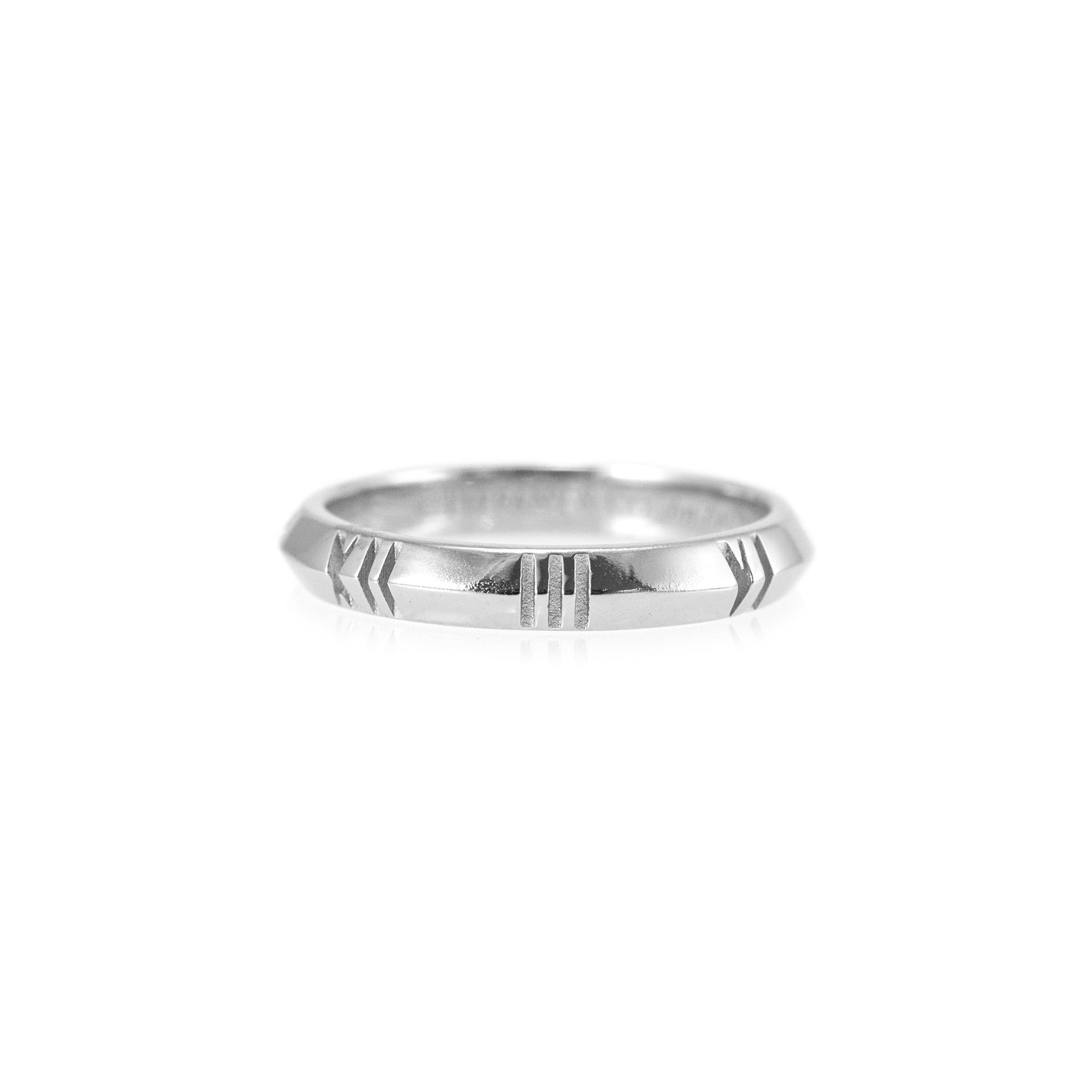 Tiffany & Co. Ladies 18K White Gold Atlas X Closed Narrow Band Ring