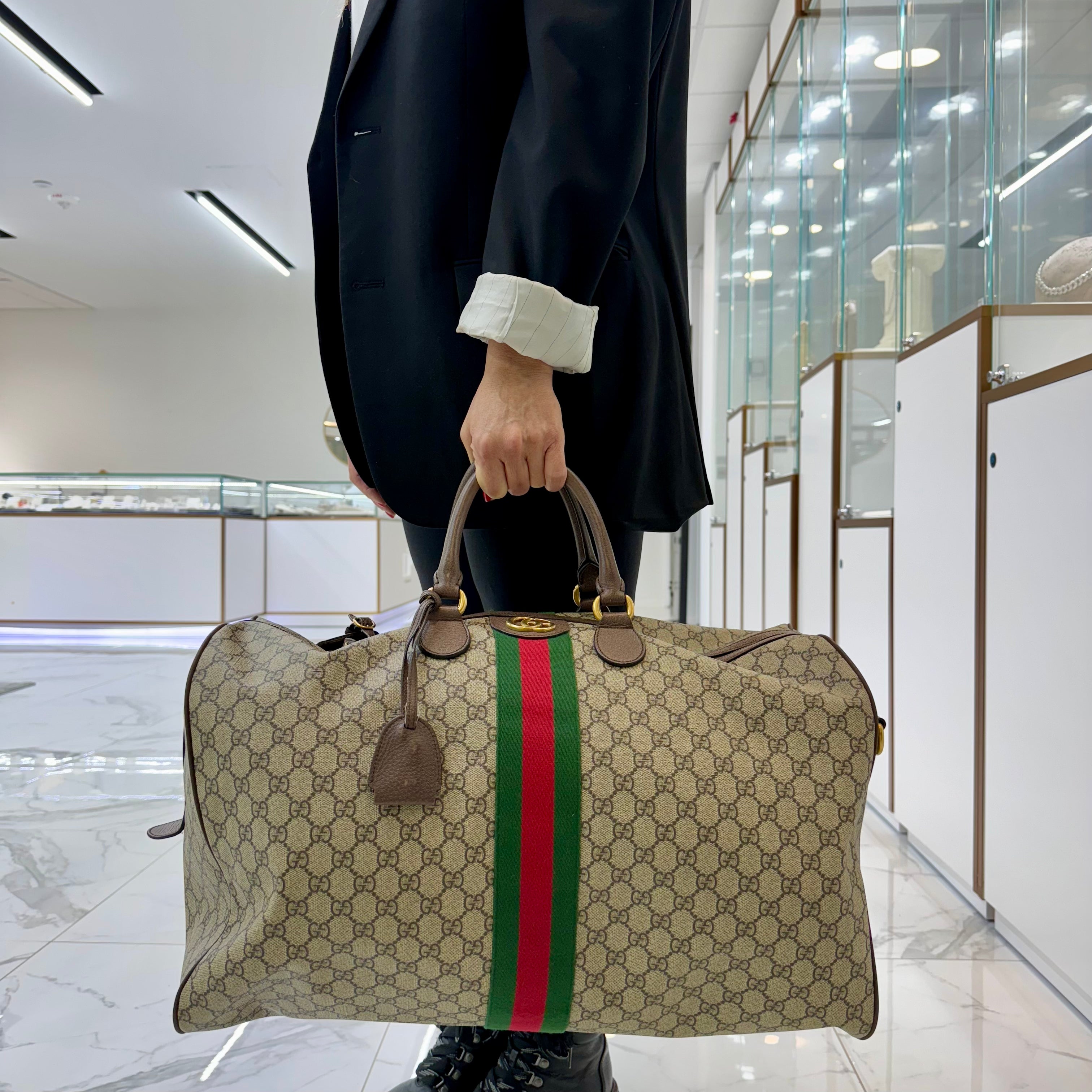 Gucci GG Supreme Ophidia 547959 Large Carry-on Duffle Handbag