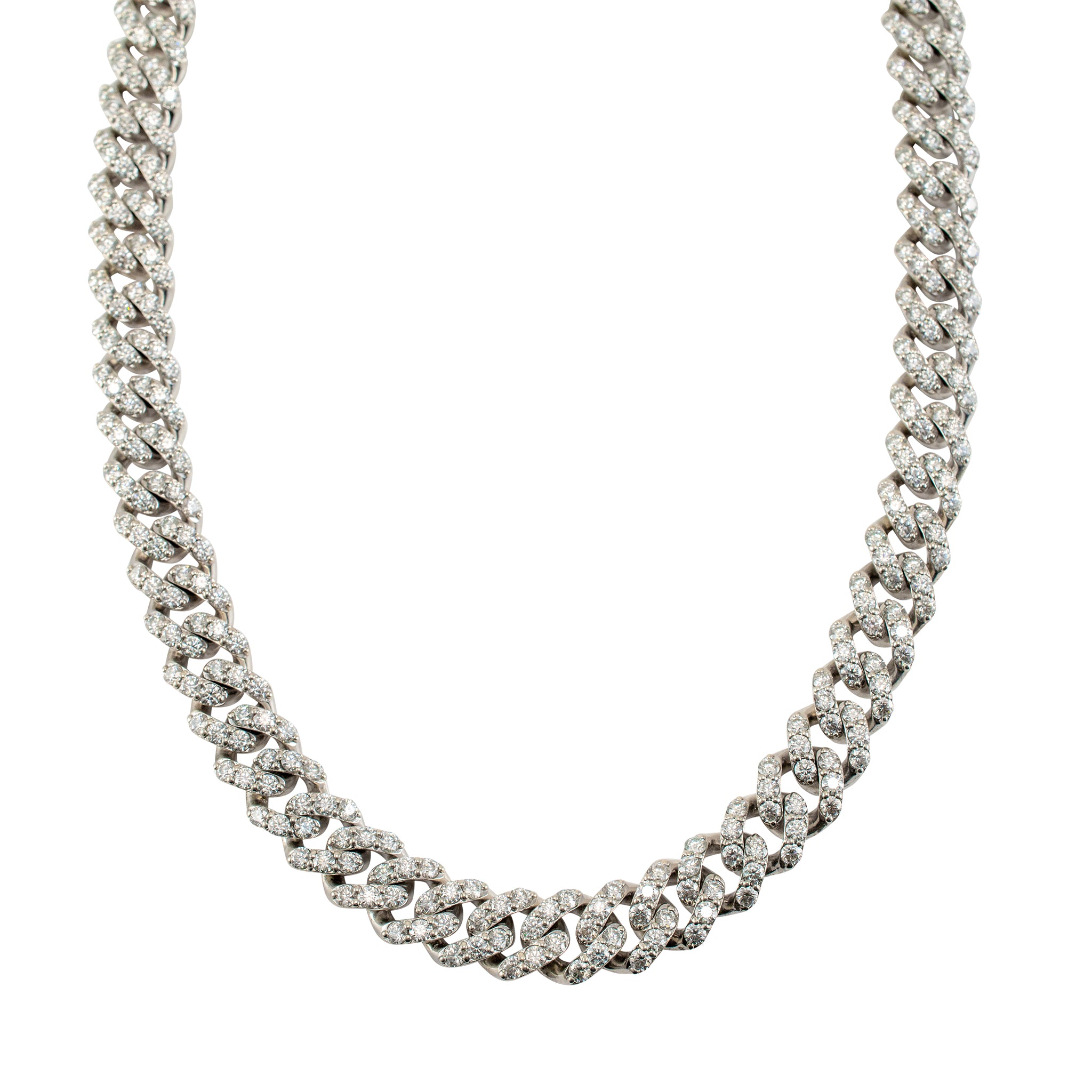 925 Sterling Silver Cubic Zirconia Cuban Link Chain Necklace