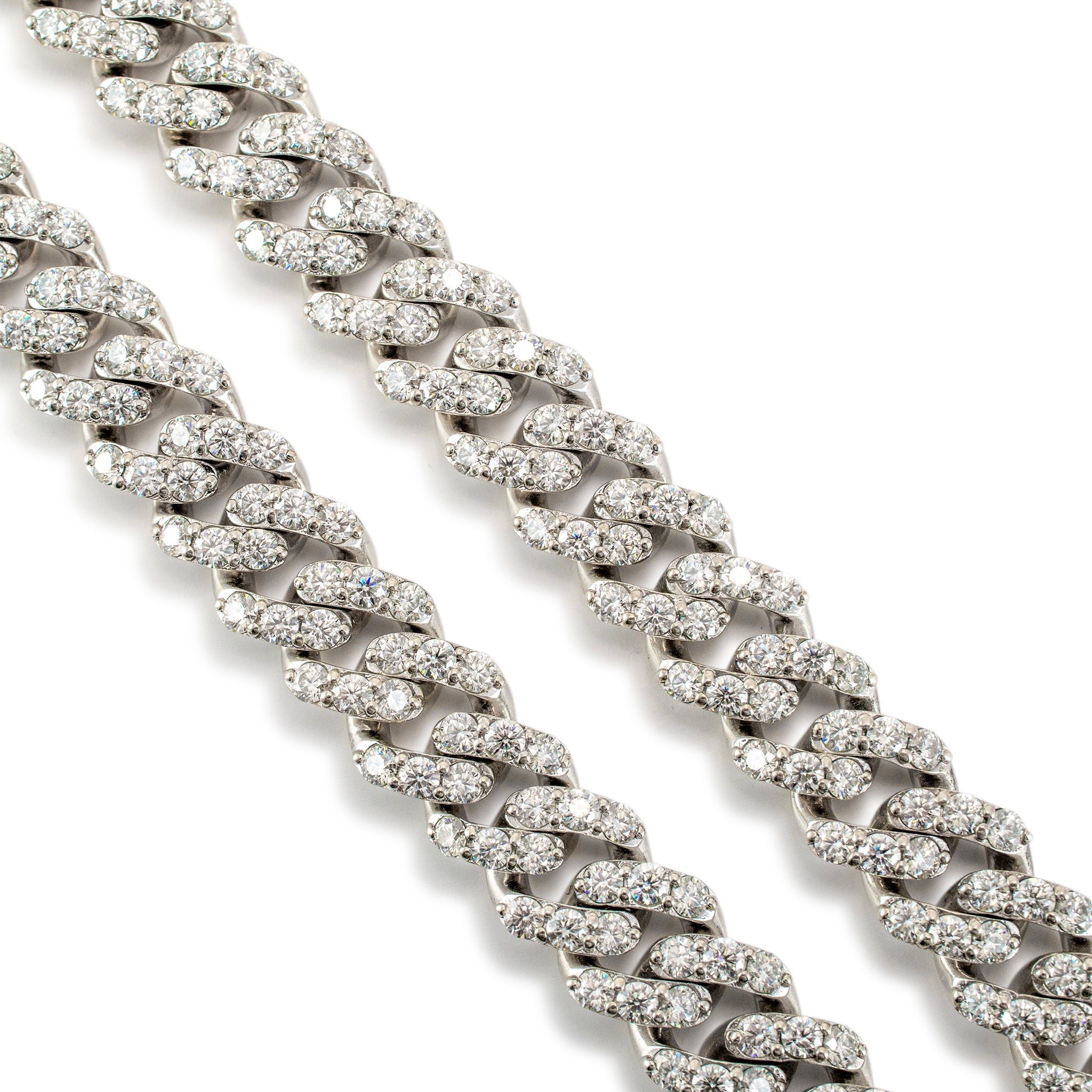 925 Sterling Silver Cubic Zirconia Cuban Link Chain Necklace