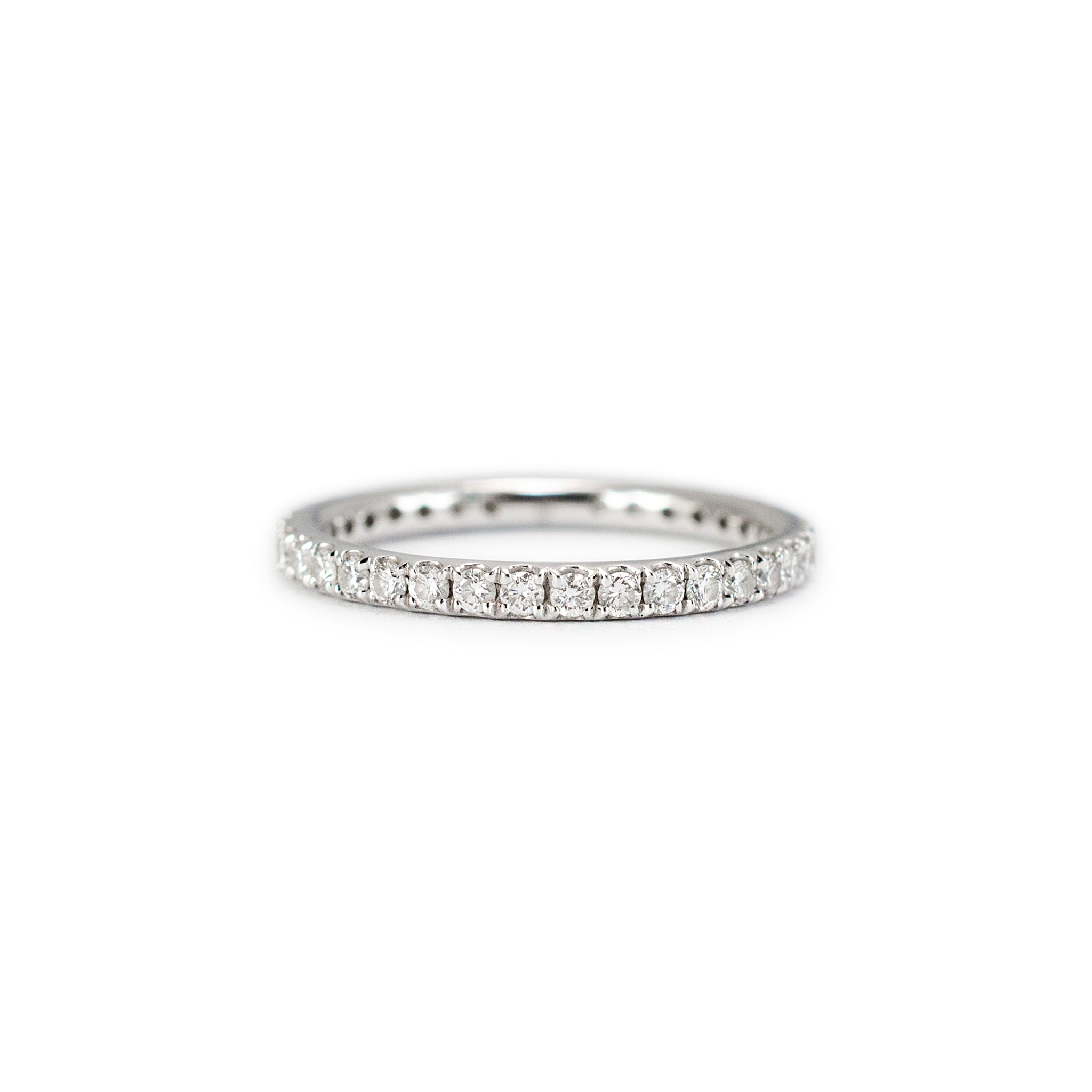 Ladies 950 Platinum Full Eternity Pave Diamond Wedding Band