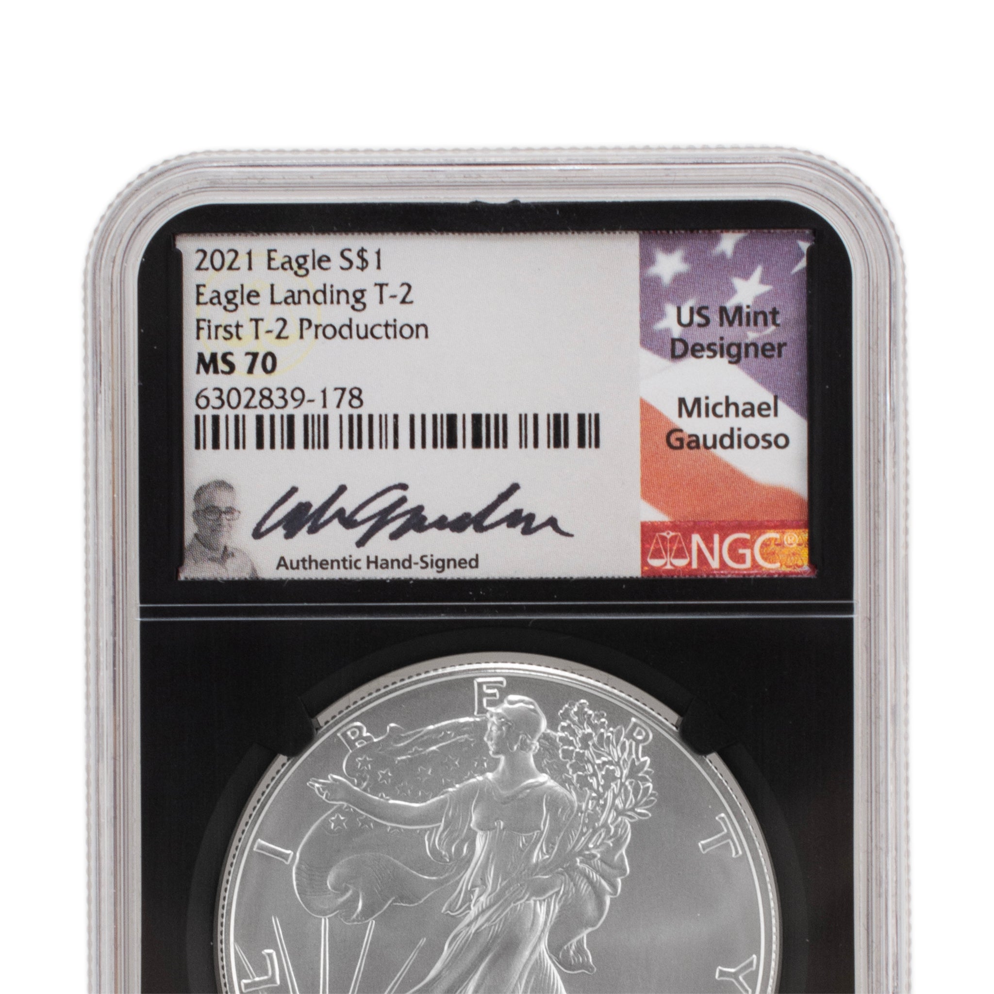 2021s NGC MS70 Type 2 1OZ 999 Silver $1 Michael Gaudioso Eagle Coin