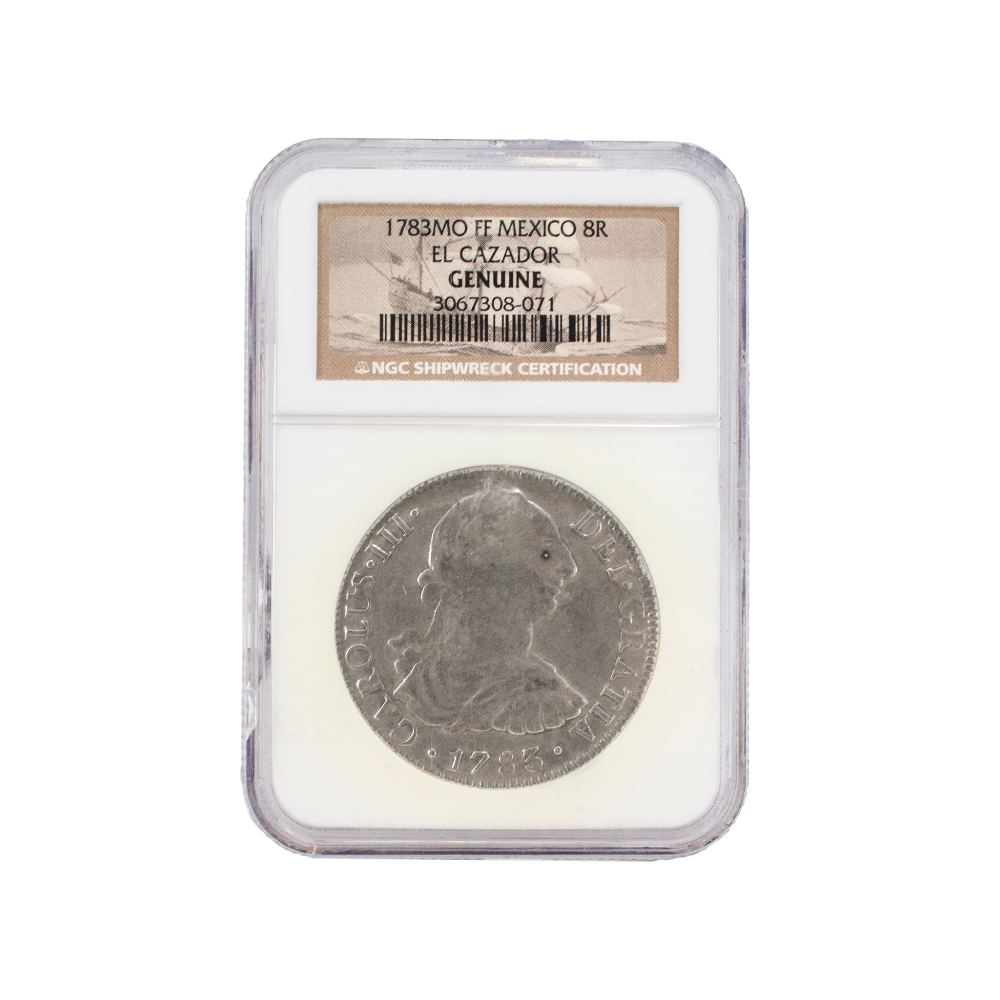 Antique 1783 Mexico Shipwreck of the Spanish Brig El Cazador NGC Genuine Coin
