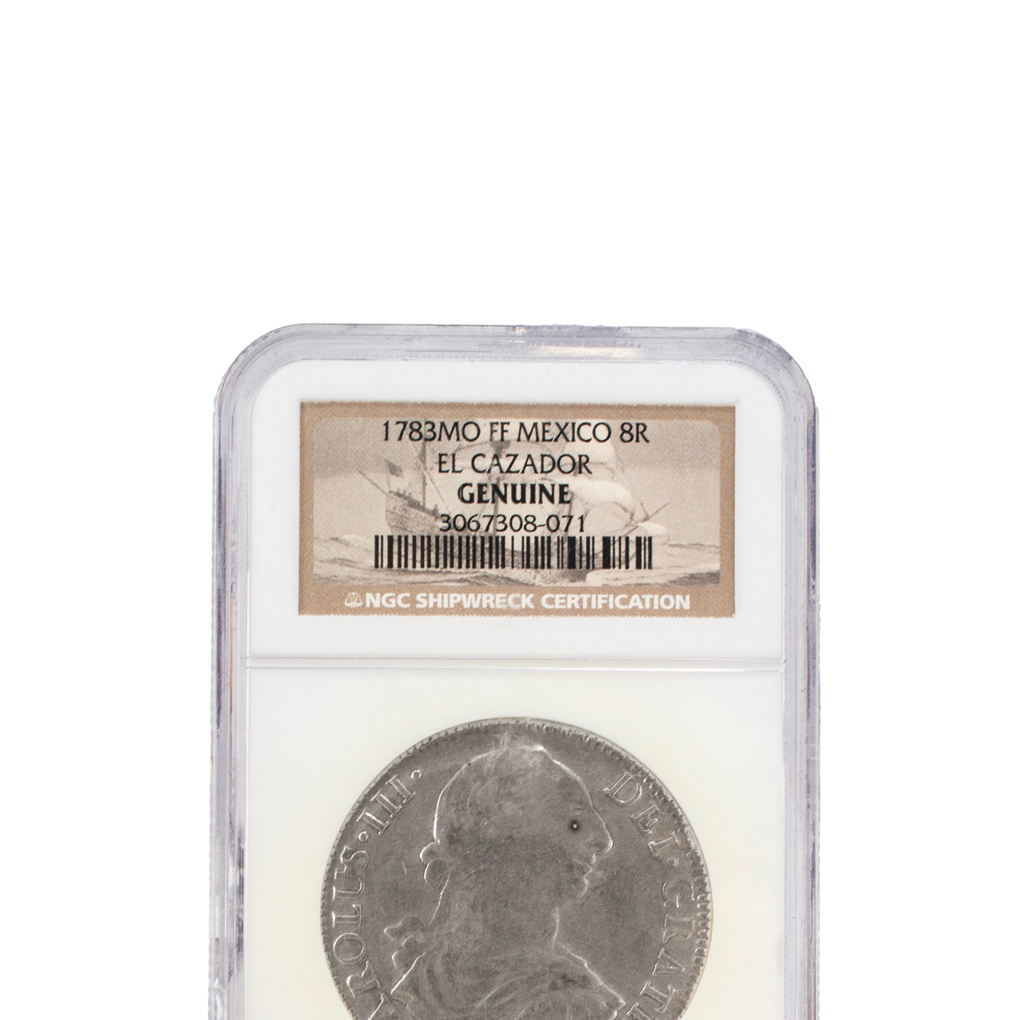 Antique 1783 Mexico Shipwreck of the Spanish Brig El Cazador NGC Genuine Coin