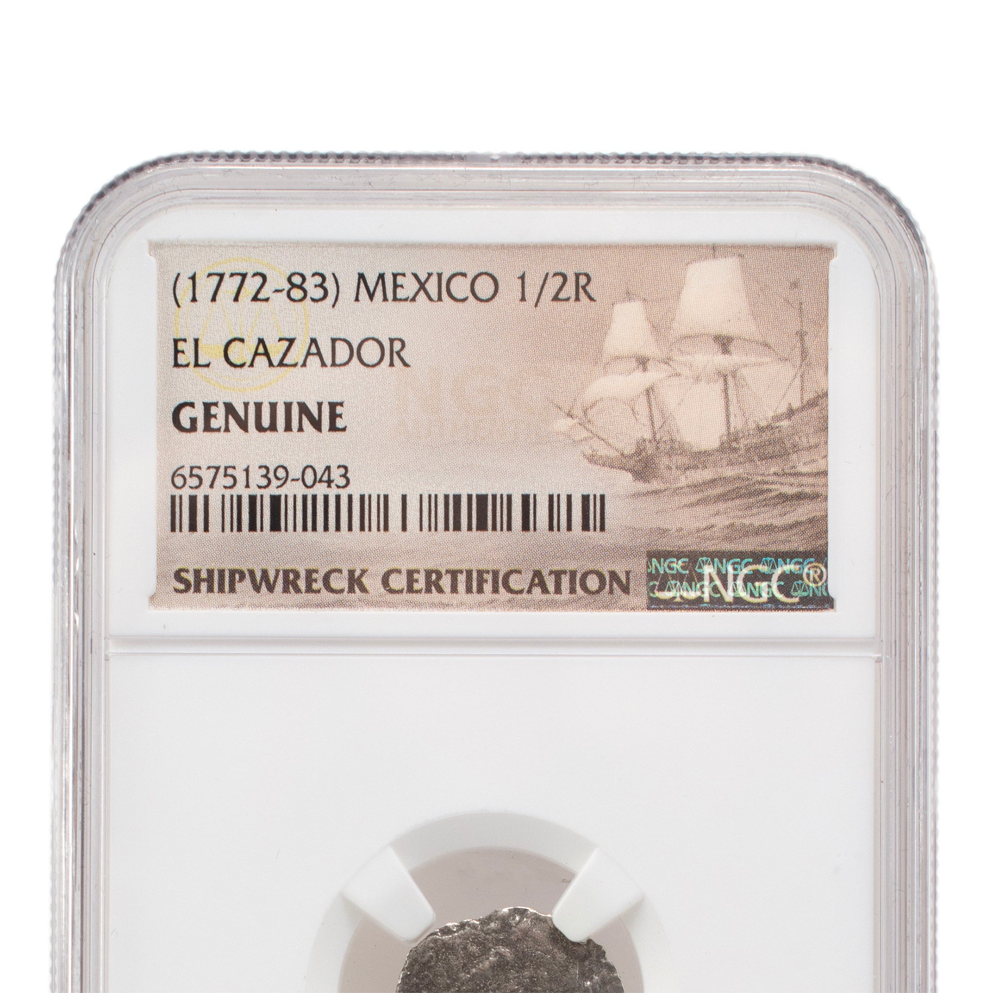 1772-83 NGC Genuine Silver 1/2R Mexico El Cazador Coin