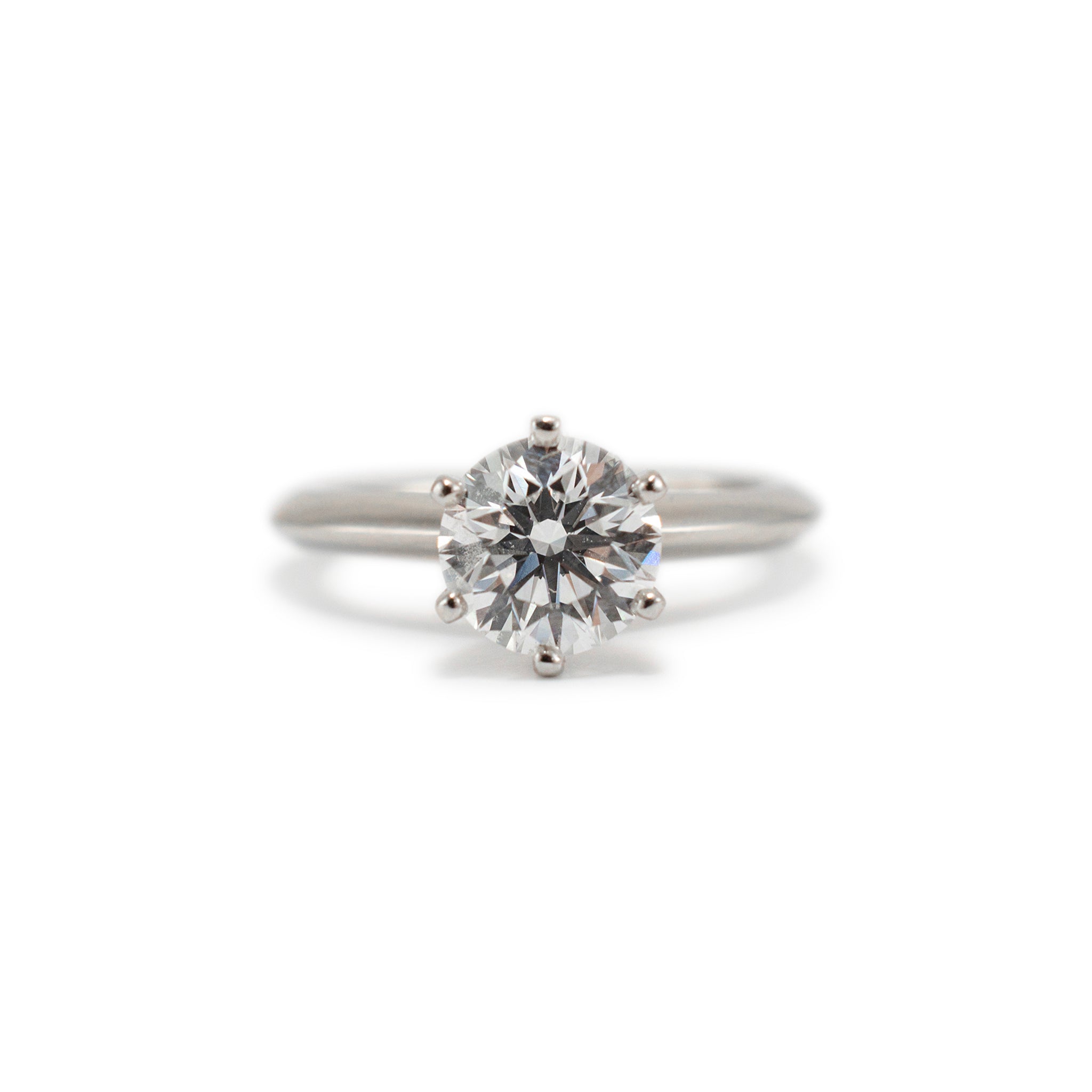 Tiffany & Co. The Tiffany Iconic Platinum 1.22ct Round F VS2 GIA Diamond Engagement Ring