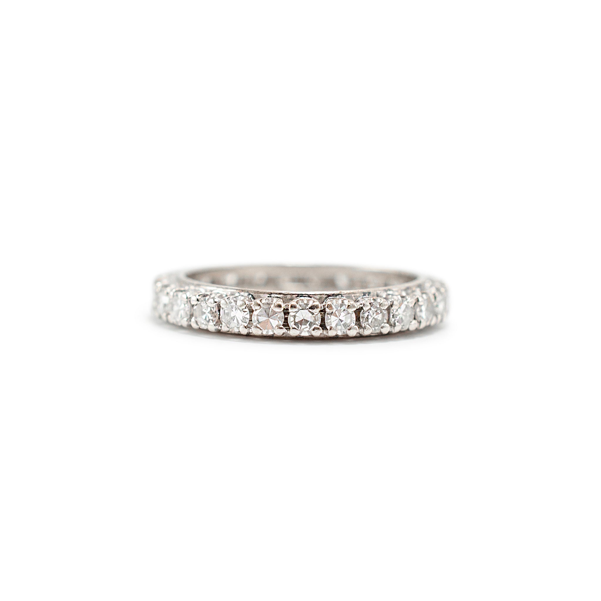 Antique Mixed Metals Full Eternity Old Single Cut Diamond Wedding Band