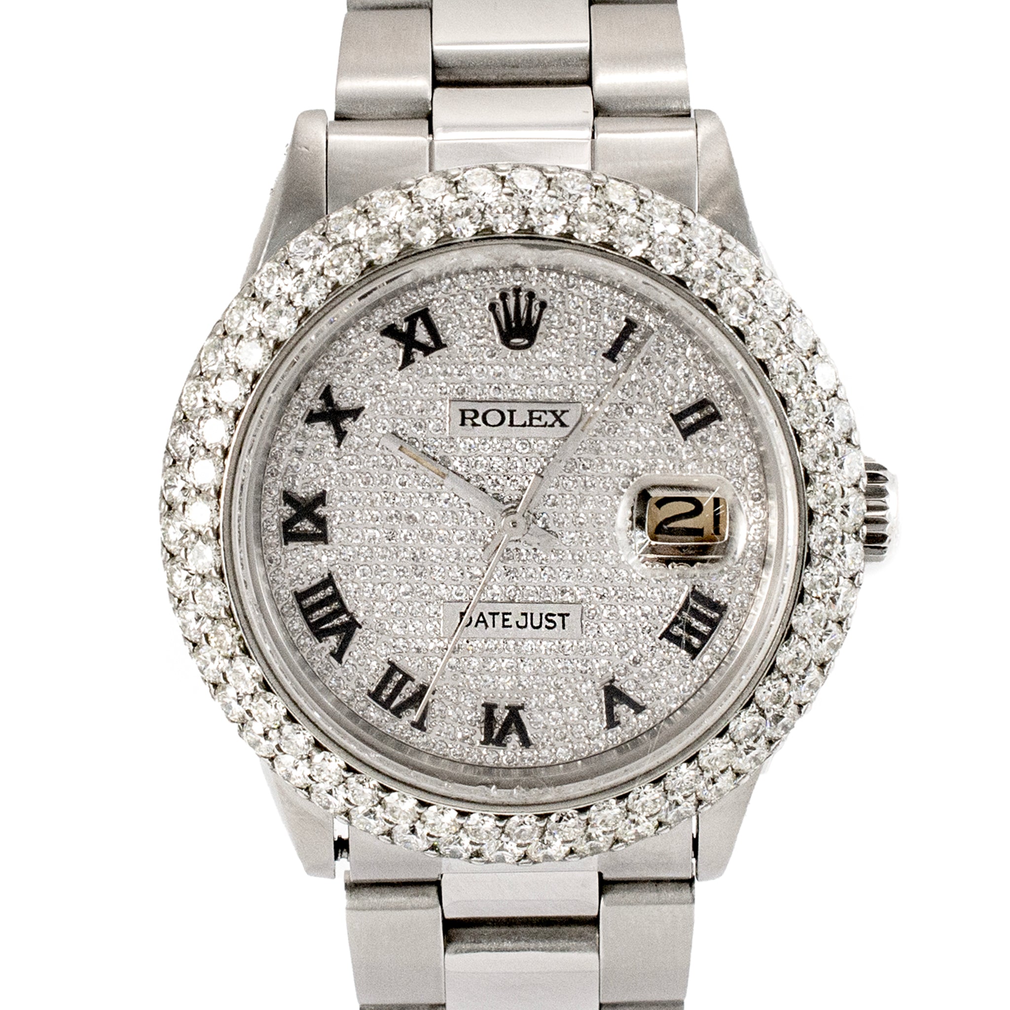 Rolex Datejust 36MM 16014 Diamond Roman Dial Oyster Stainless Steel Watch