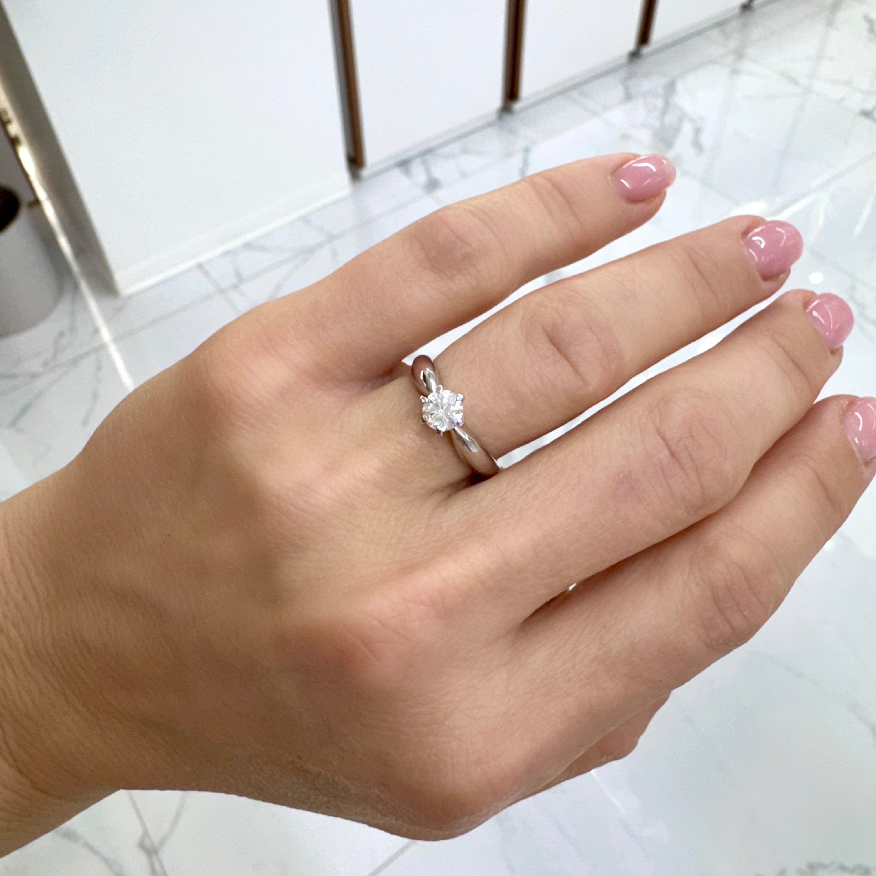 James Avery 18K White Gold Platinum GIA 0.50ct Diamond Solitaire Engagement Ring