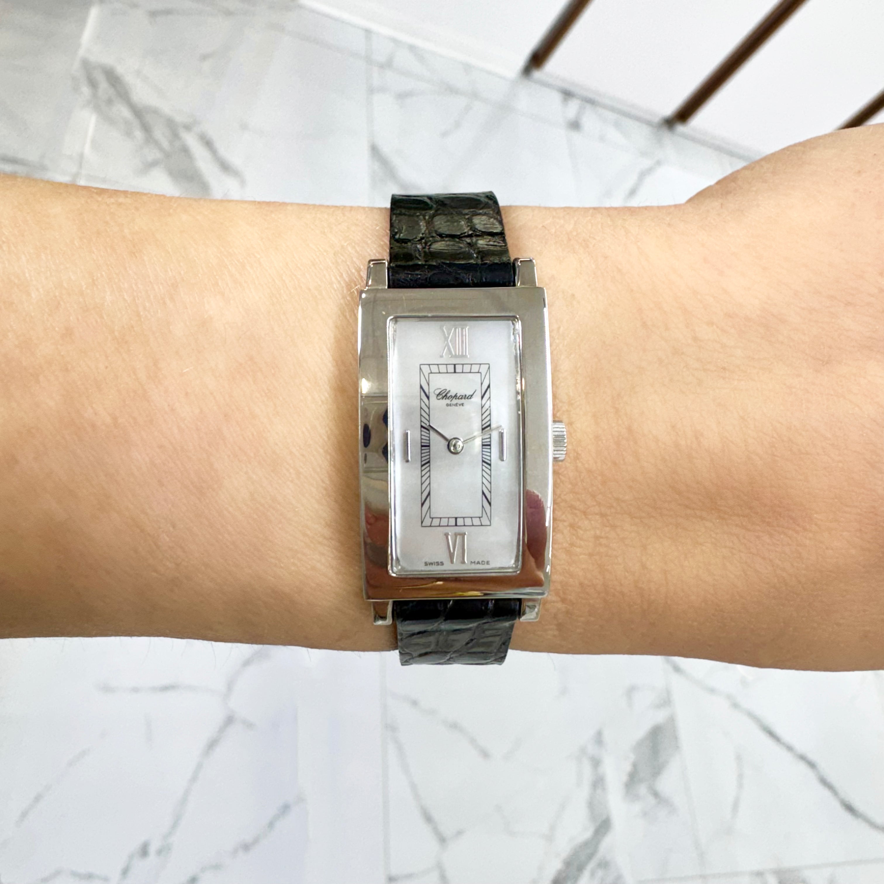 Chopard Classic Tank 18MM 12/7435/8 Mop Dial 18K White Gold Ladies Watch