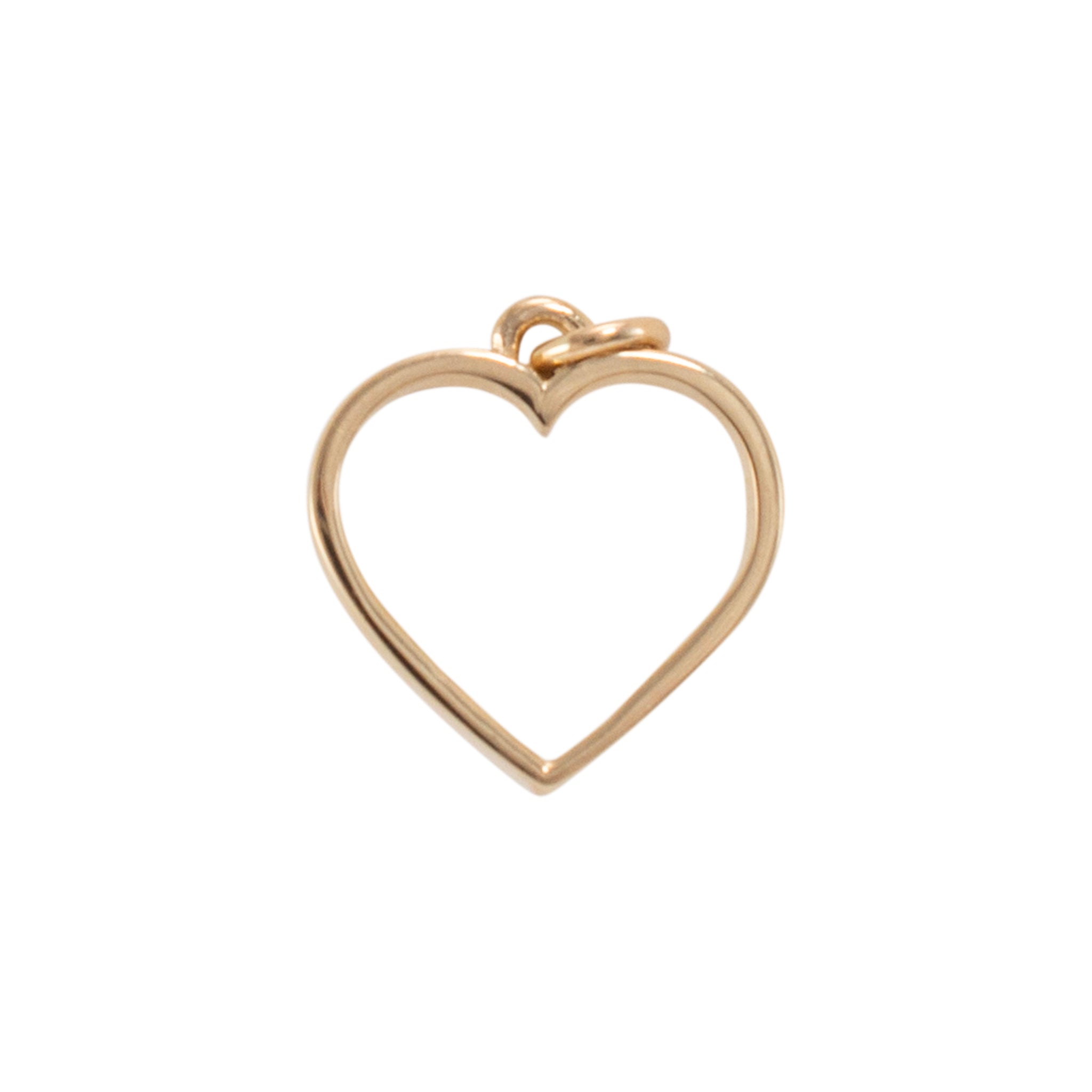 James Avery Retired 14K Yellow Gold Open Heart Charm Pendant