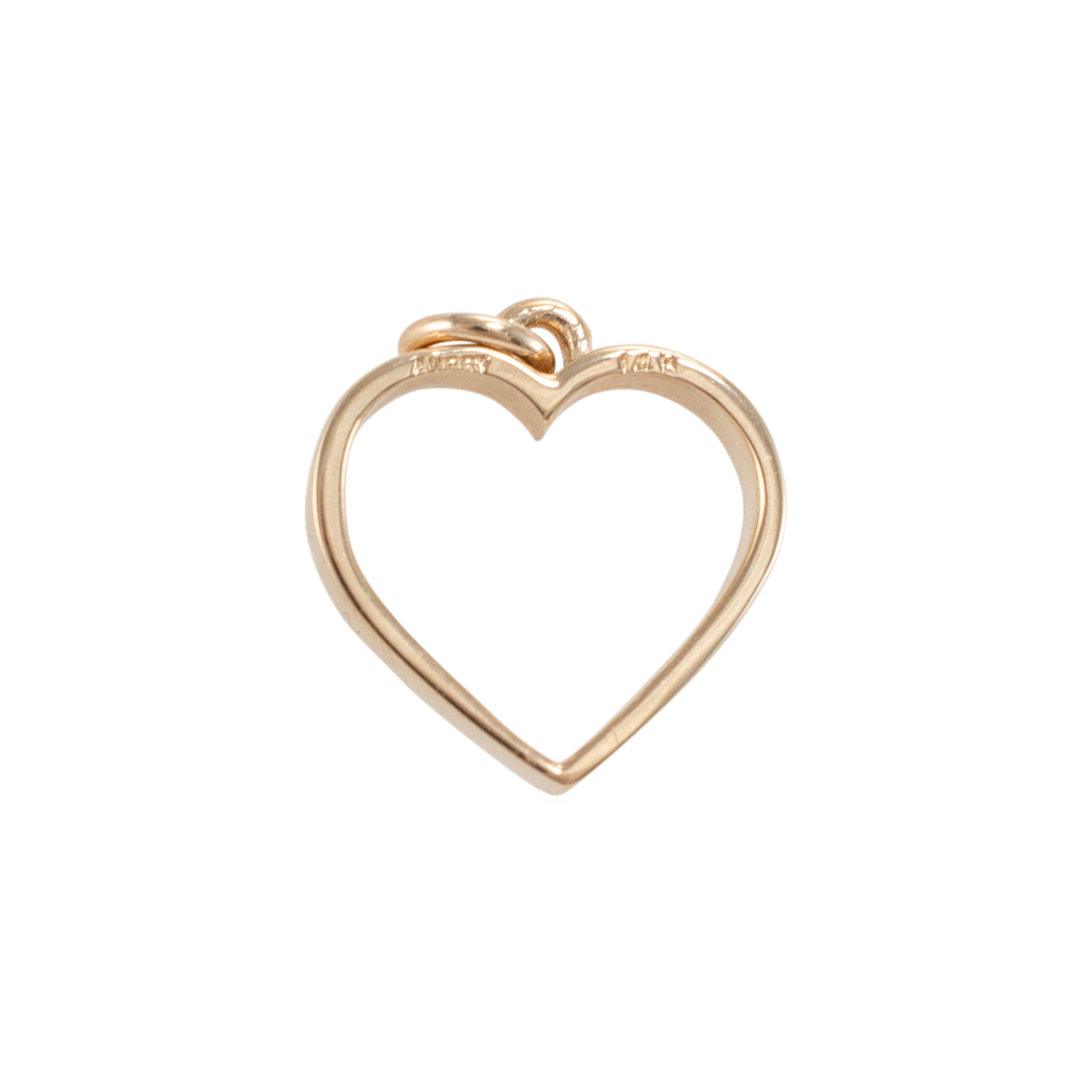James Avery Retired 14K Yellow Gold Open Heart Charm Pendant