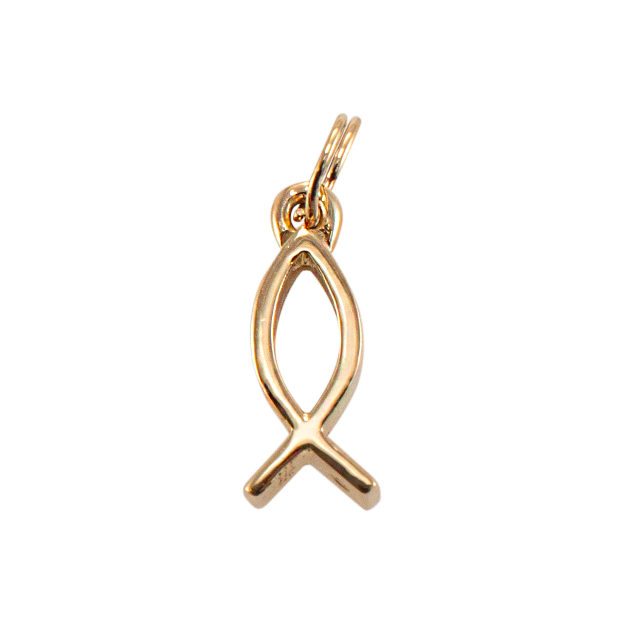 James Avery Retired 14K Yellow Gold Ichthus Fish Charm Pendant