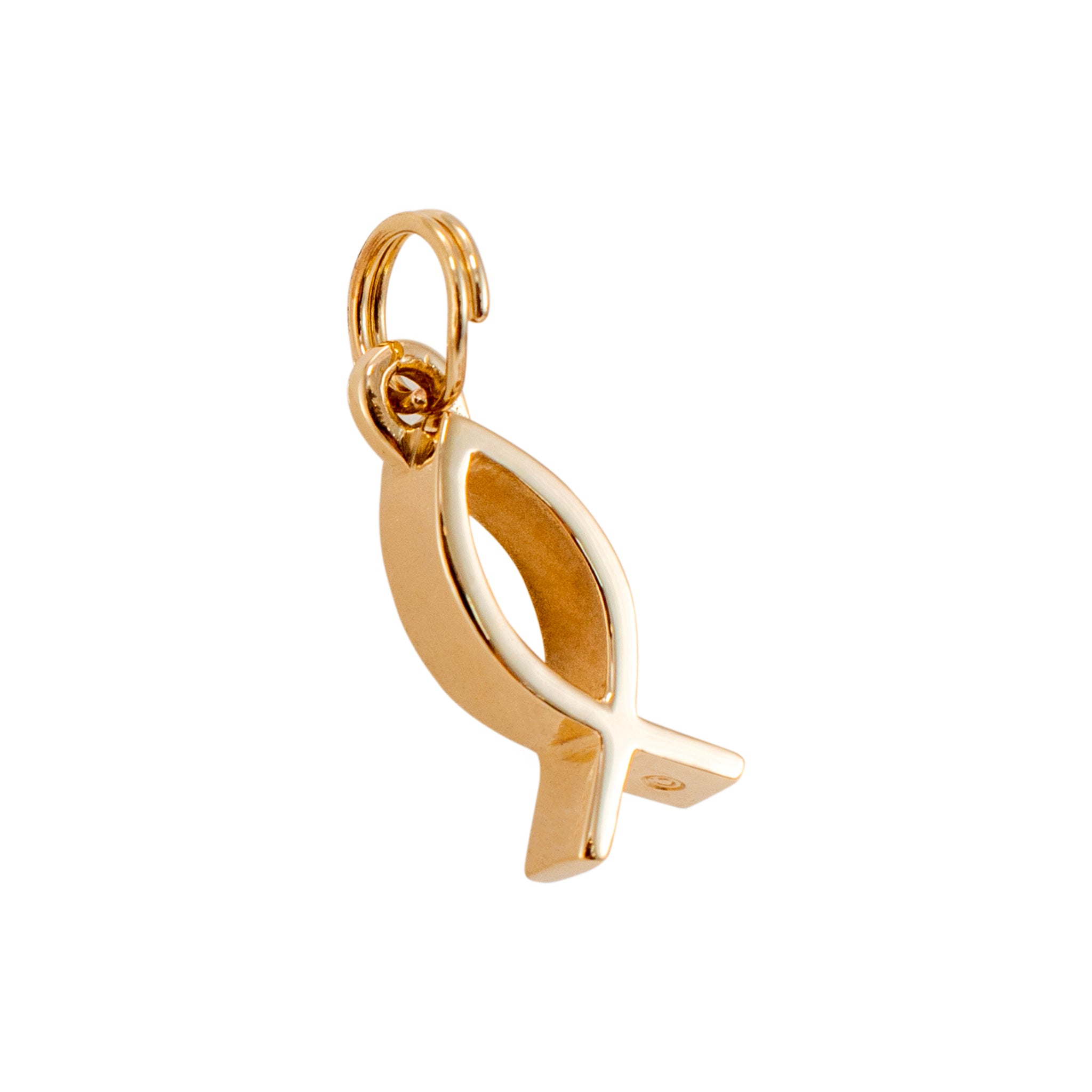James Avery Retired 14K Yellow Gold Ichthus Fish Charm Pendant